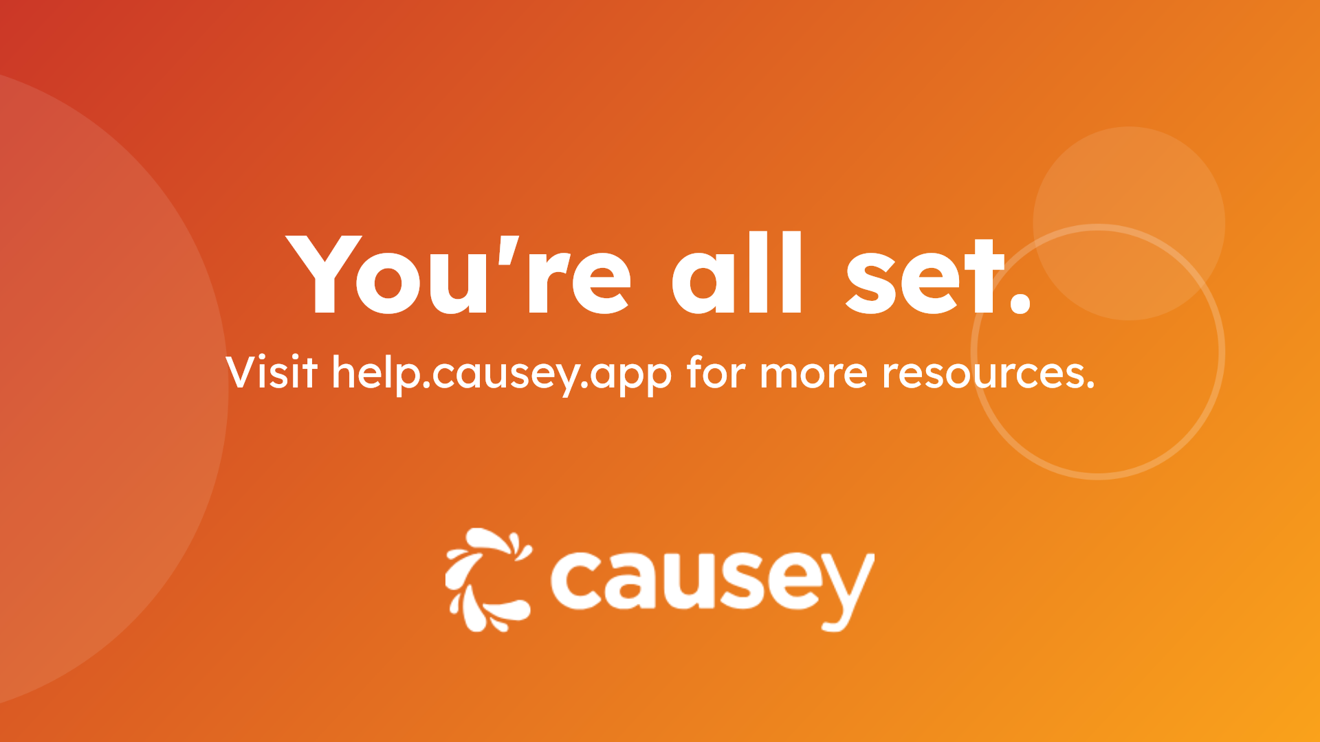 You're all set.