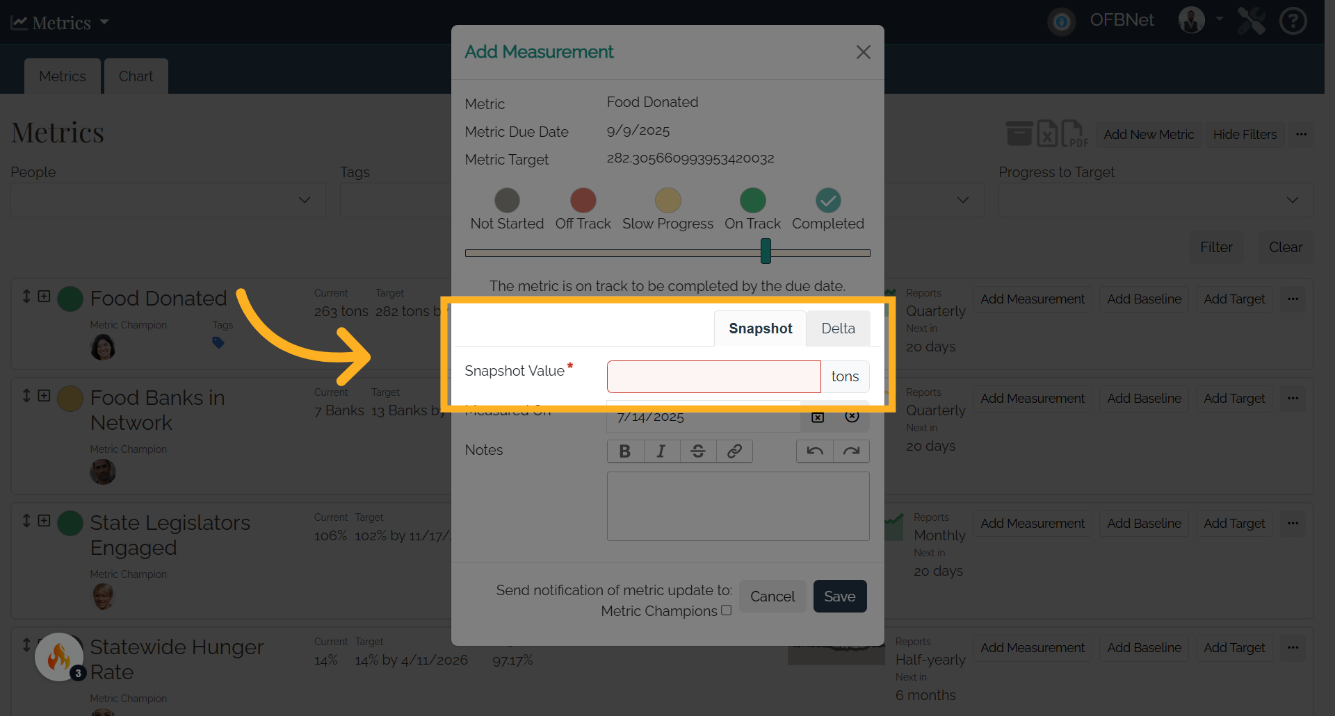 Measurement Entry Type