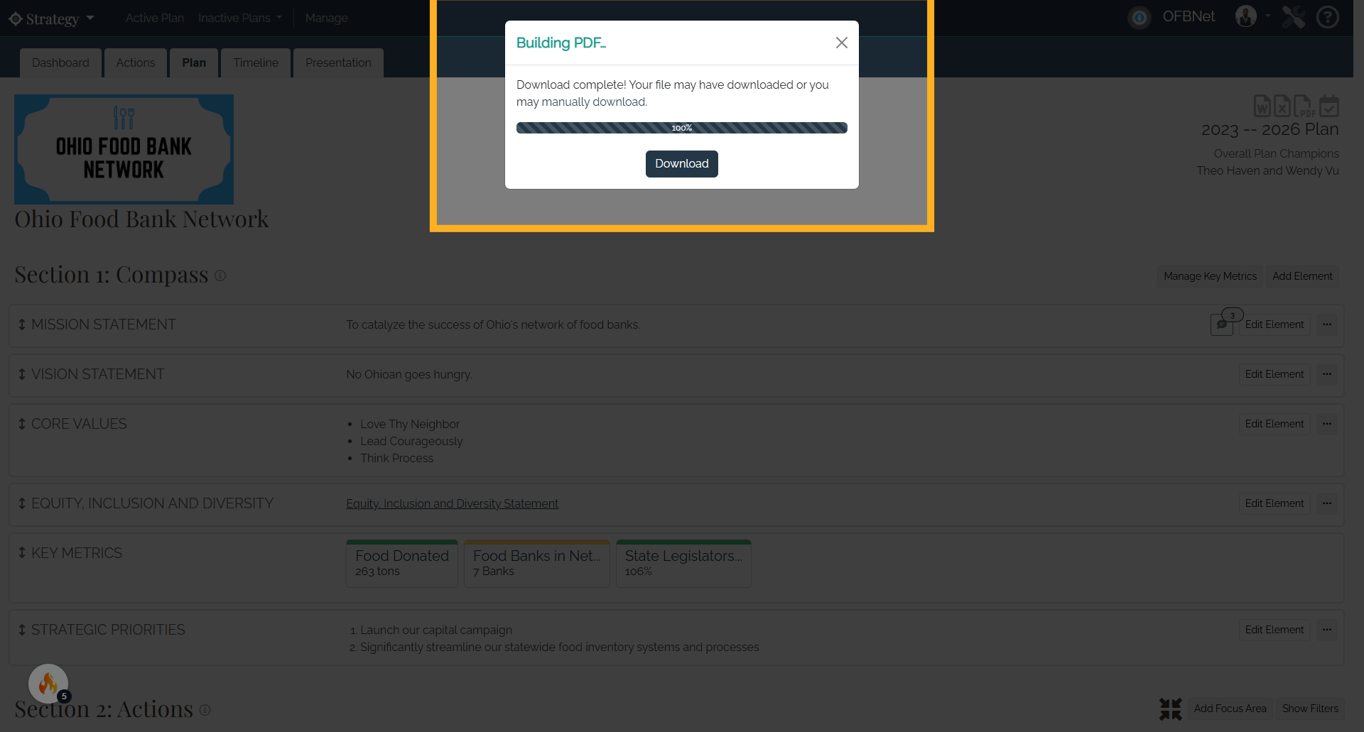 'Building PDF…     '                