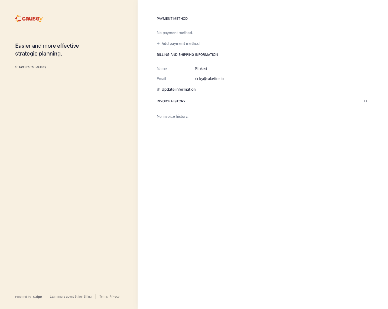 Updated Billing Information