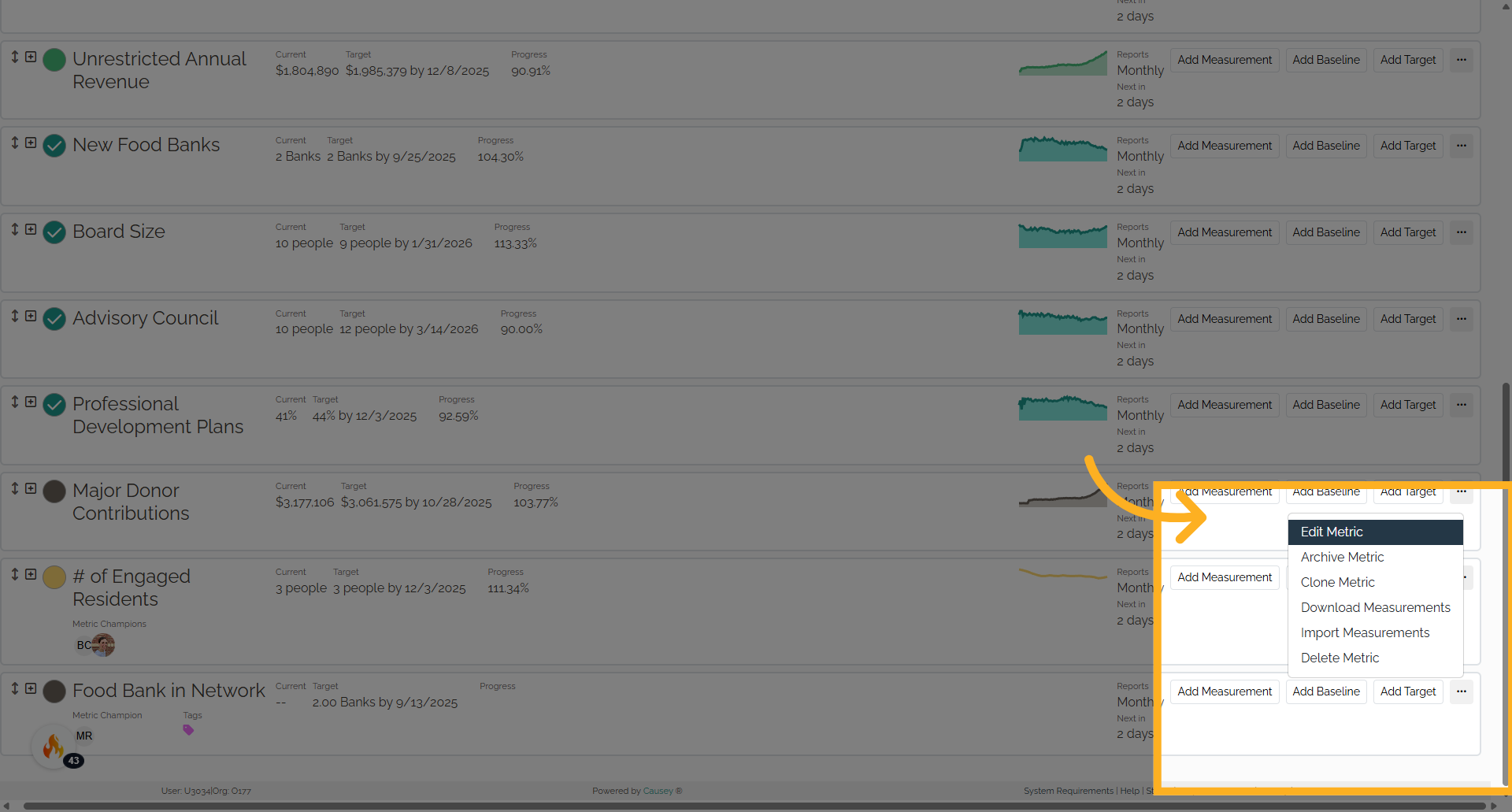 Click 'Edit Metric'