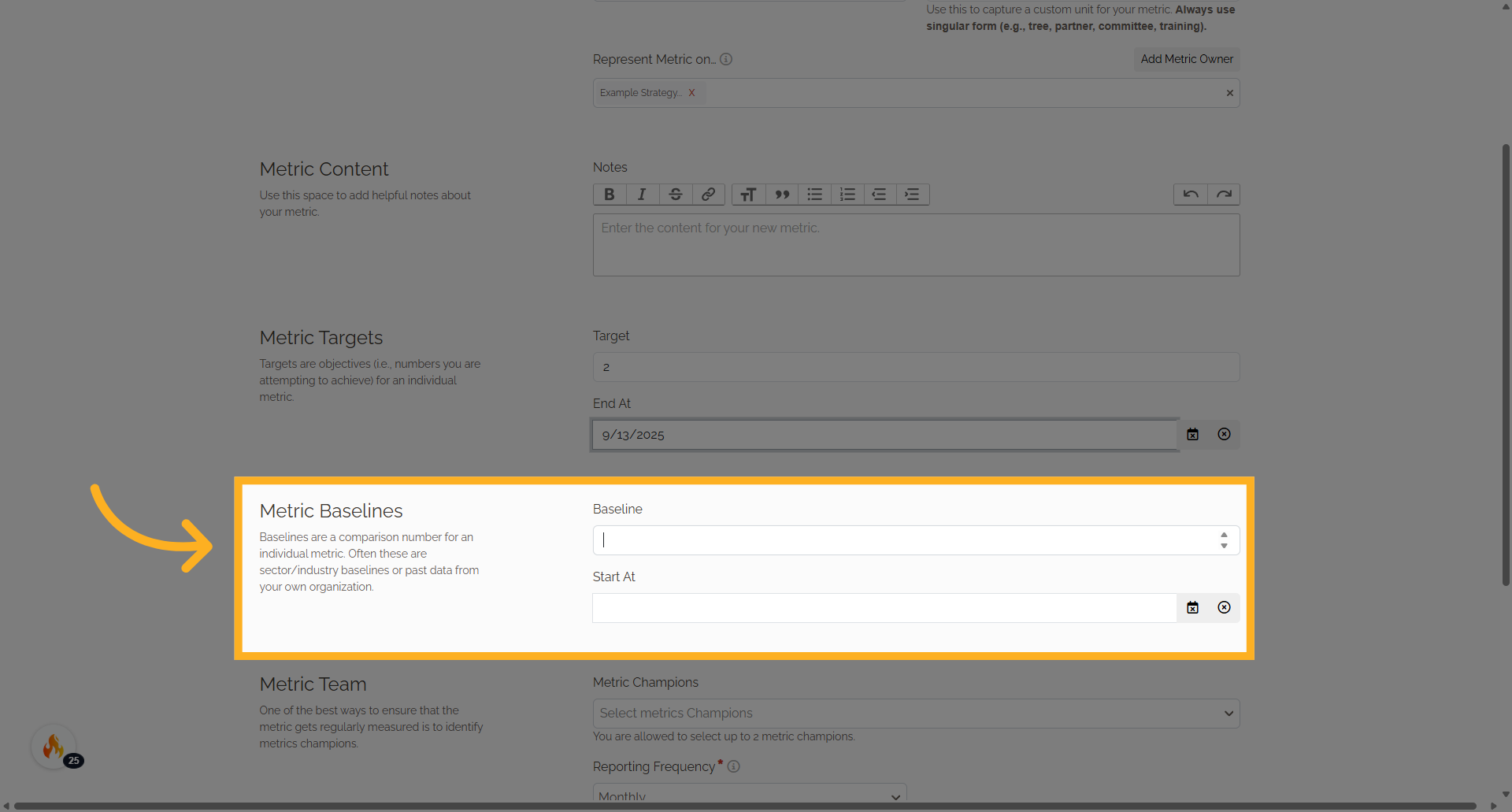 Metric Baselines