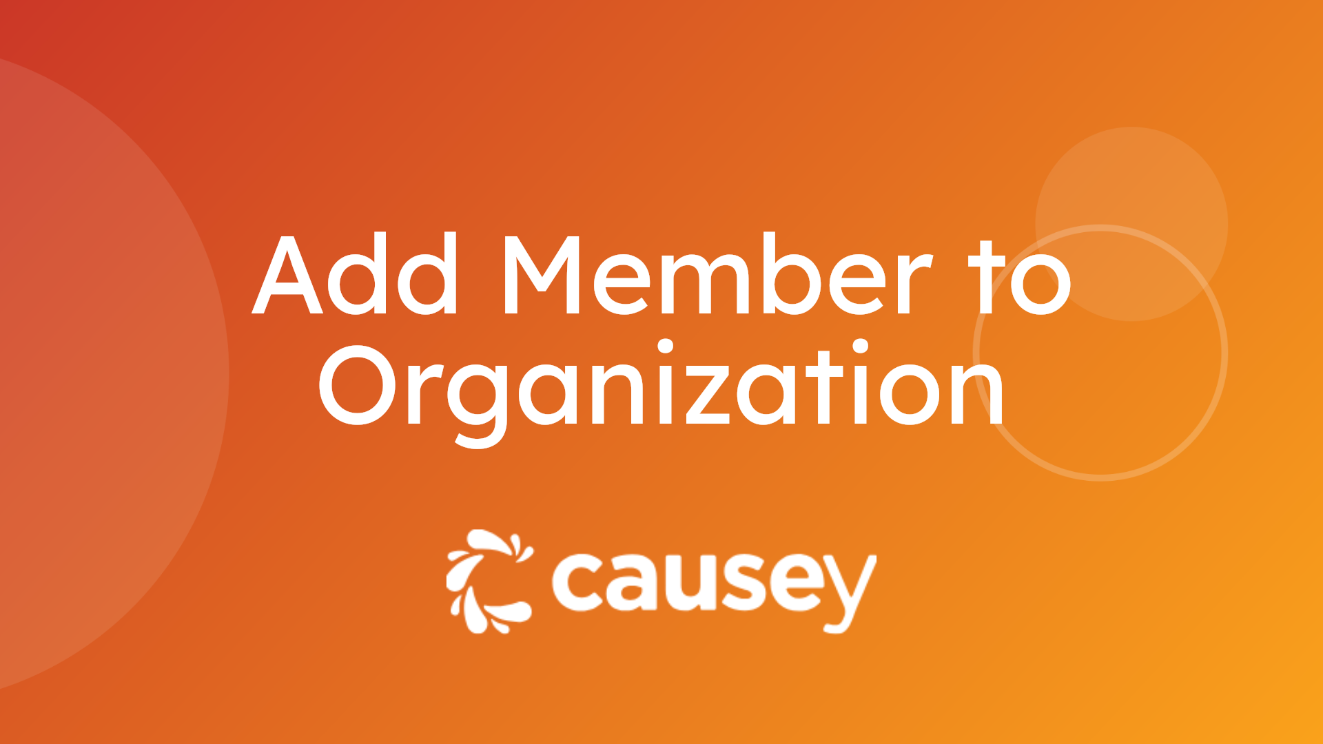 Add Member to Organization