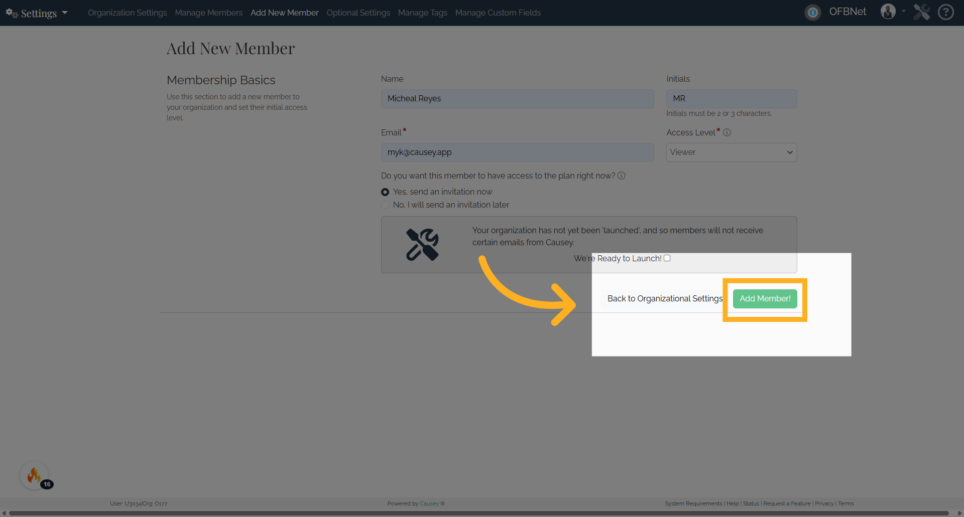 Click 'Add Member'