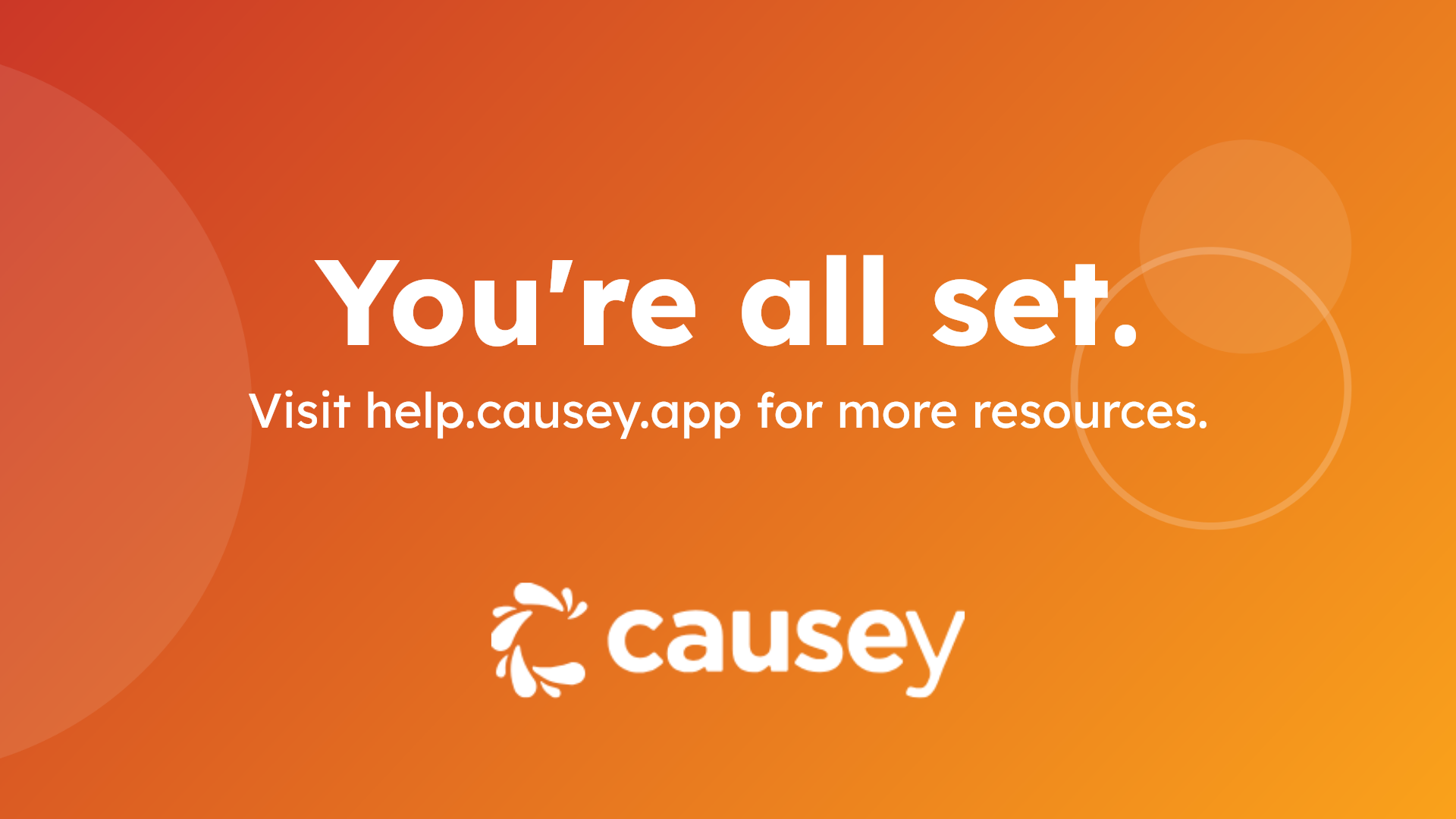 You're all set.