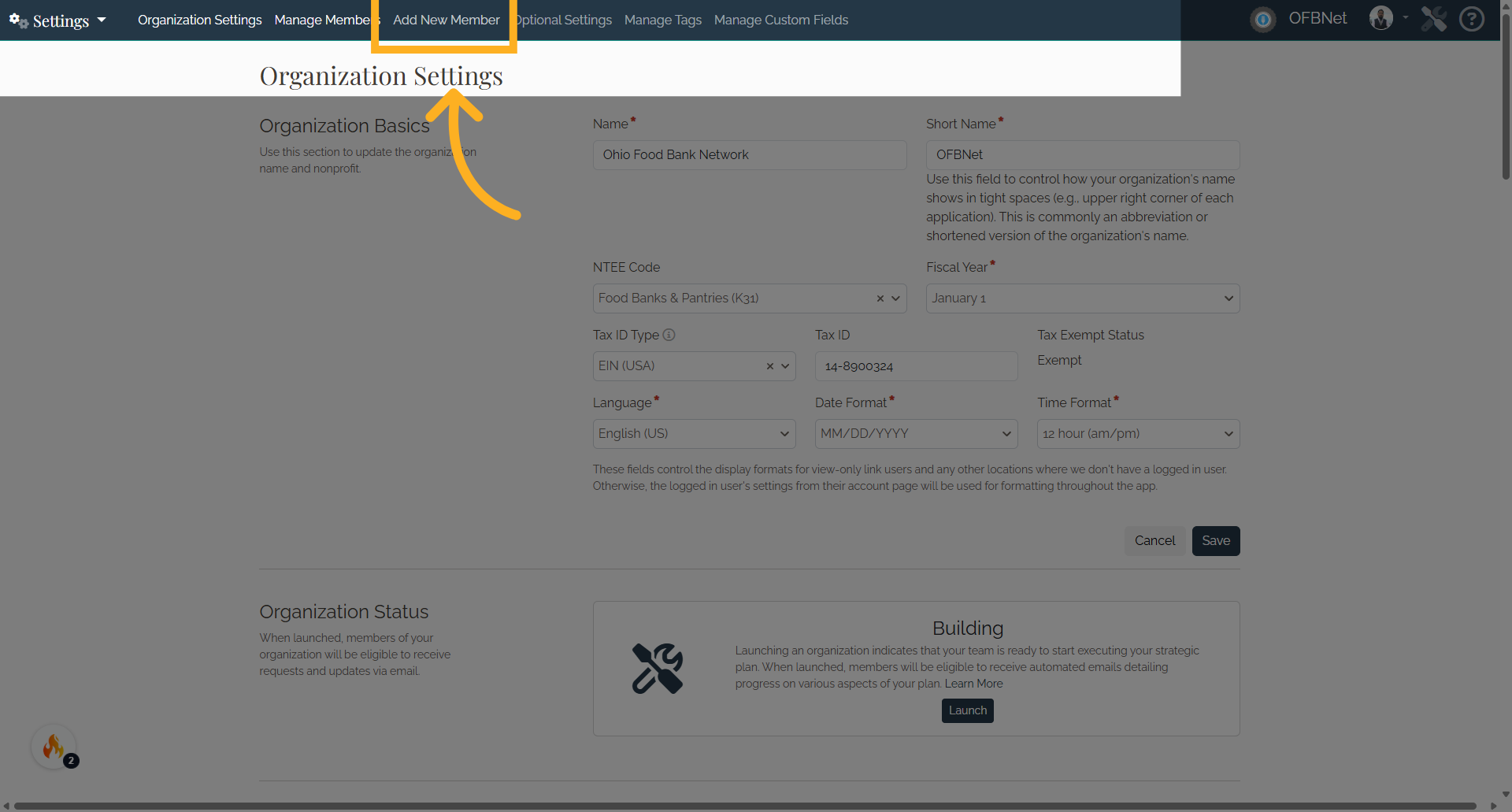 Click 'Add New Member'