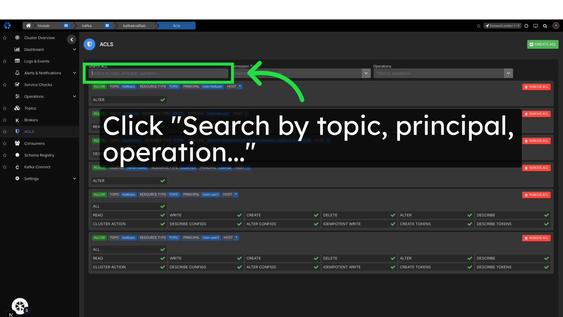 Click 'Search by topic, principal, operation...'