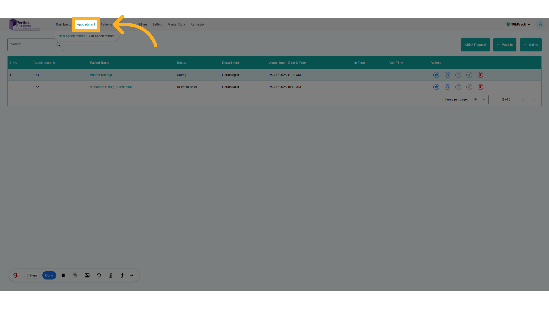 Click On Appointment