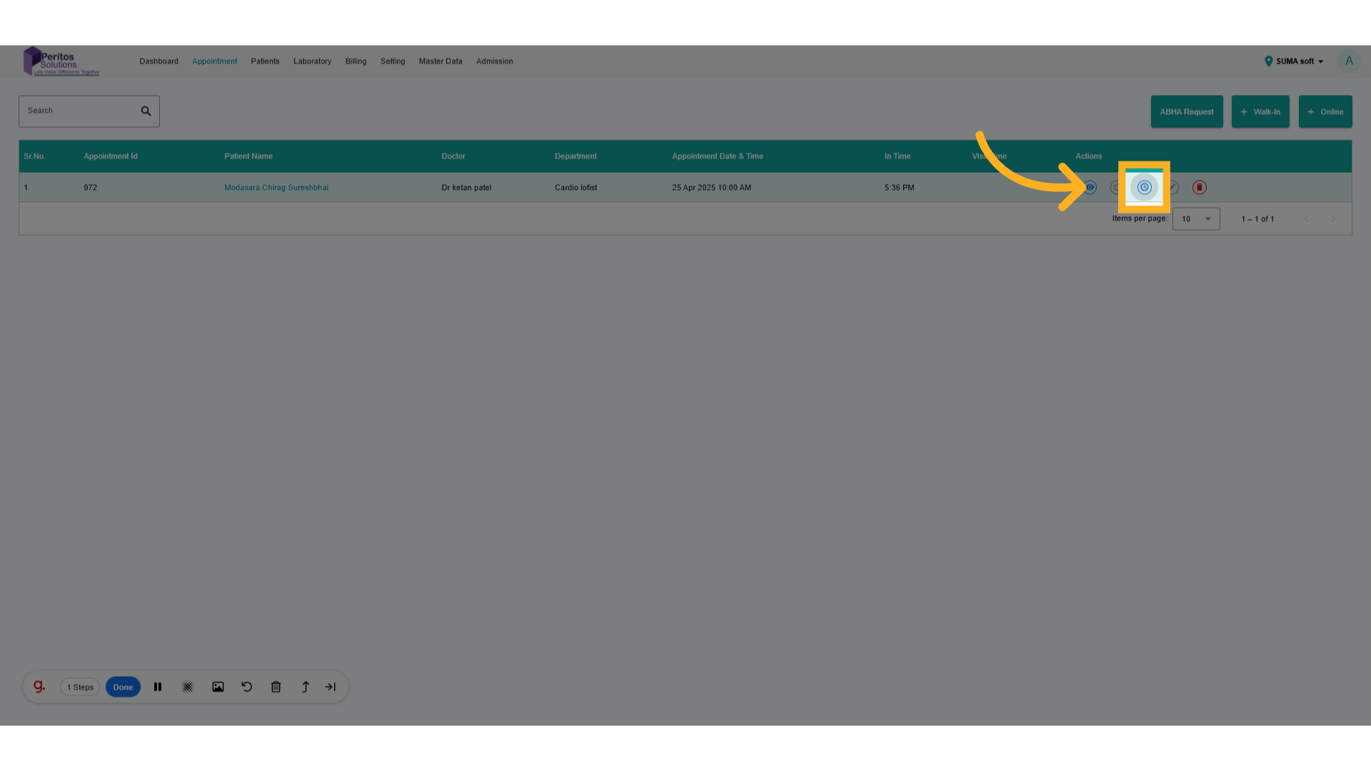 Click here Add Visit time