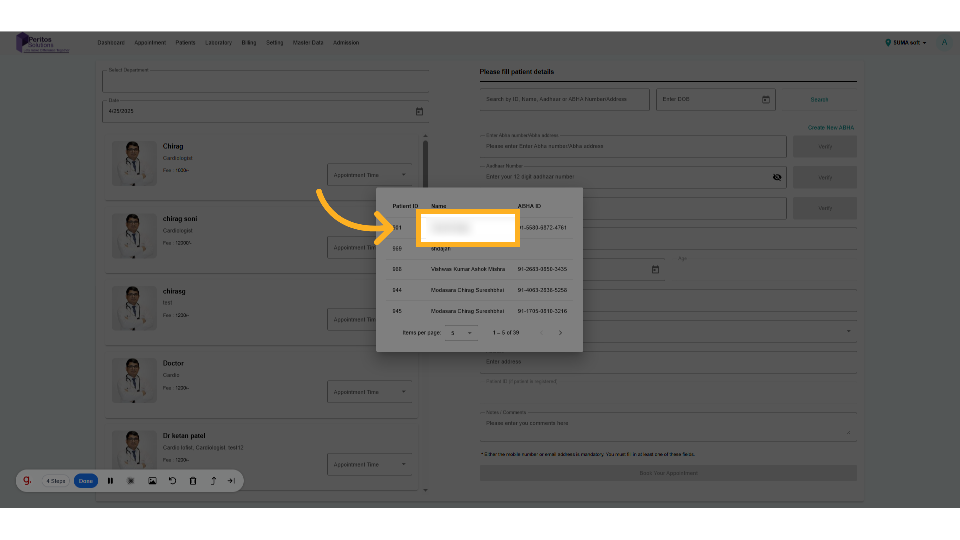 Select Patient From list