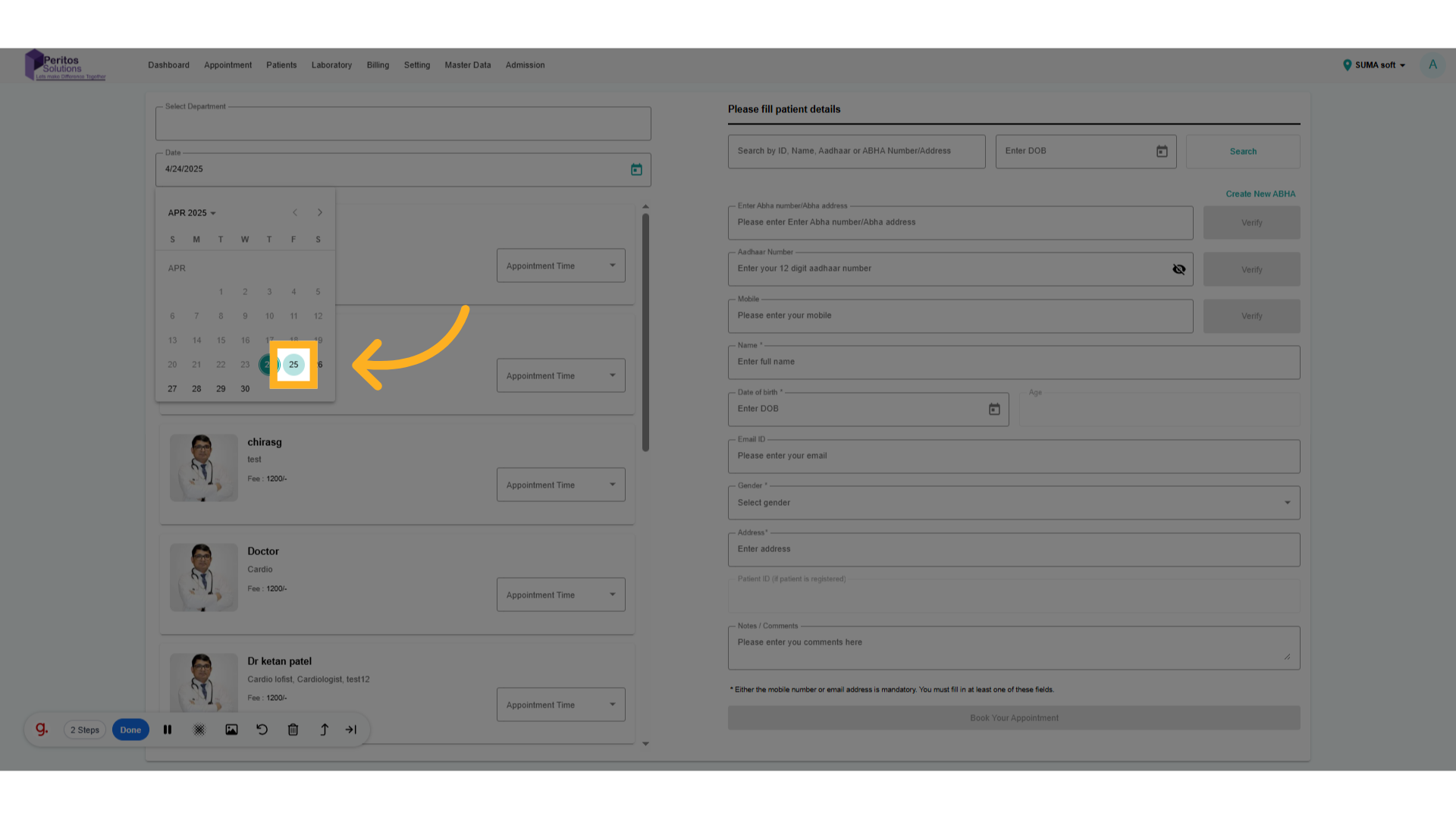 Select Appointment Date