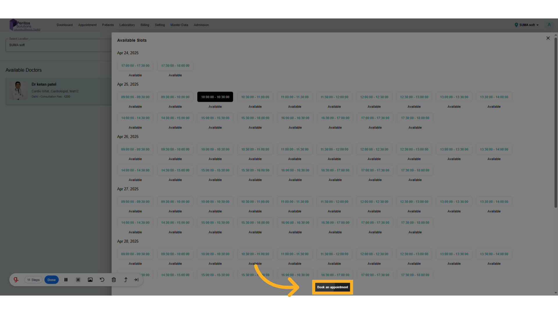 Click On Book appointment