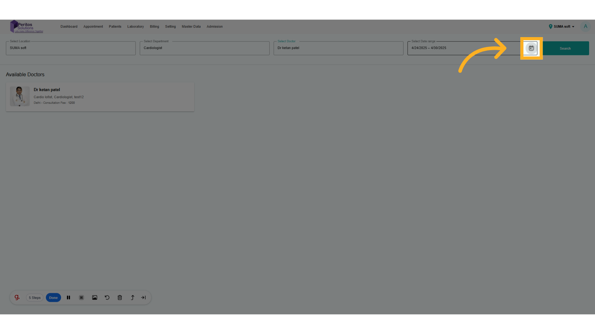 Select Appointment Date Range