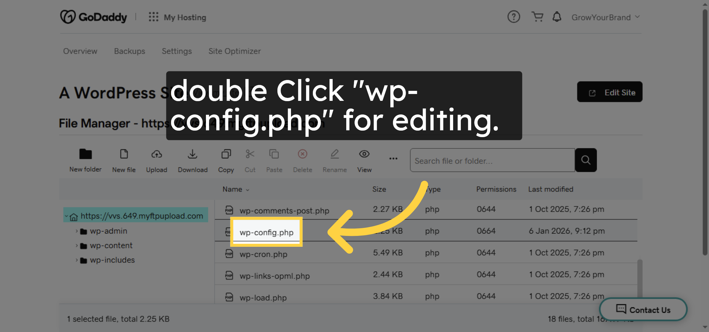 Open wp-config.php File