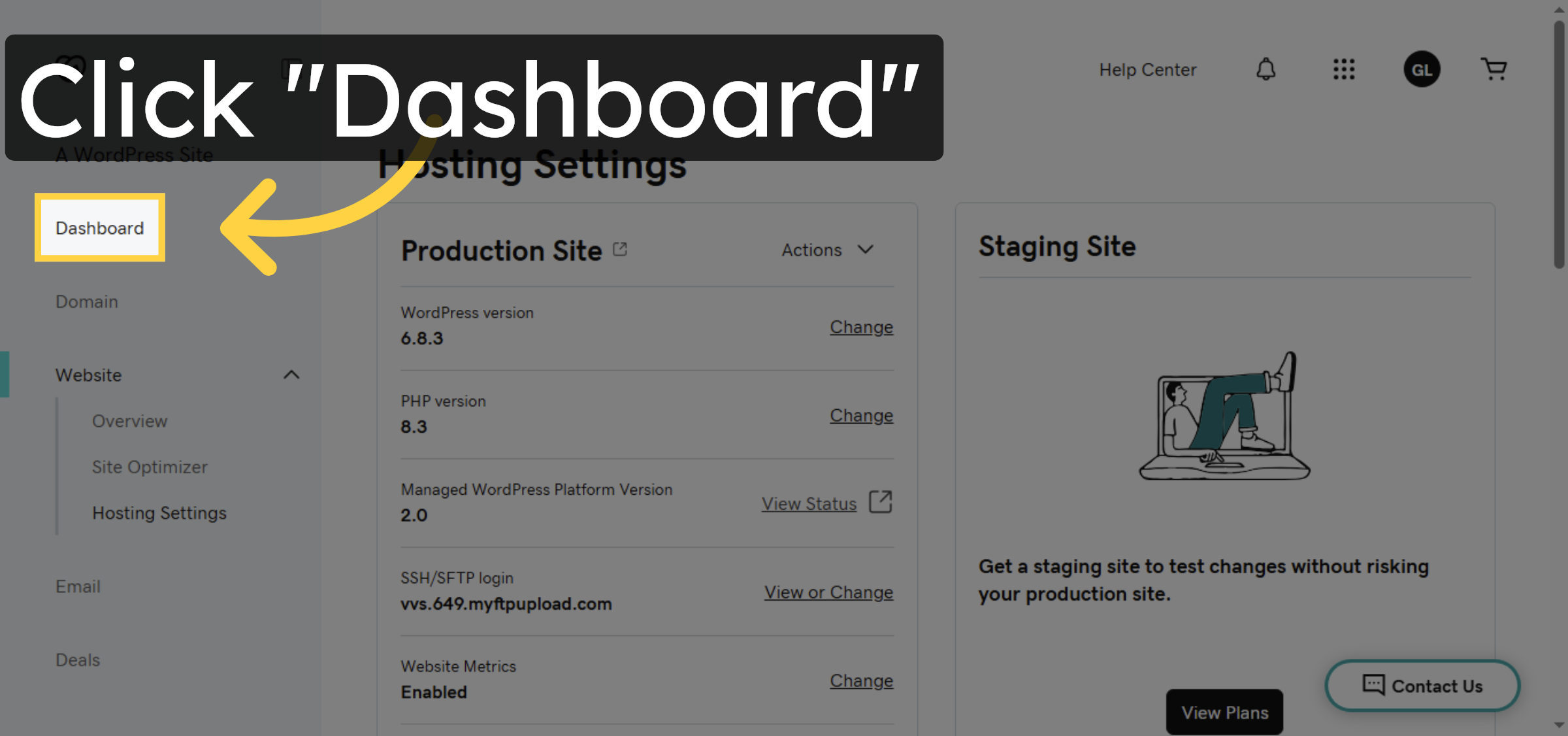 Navigate to Dashboard