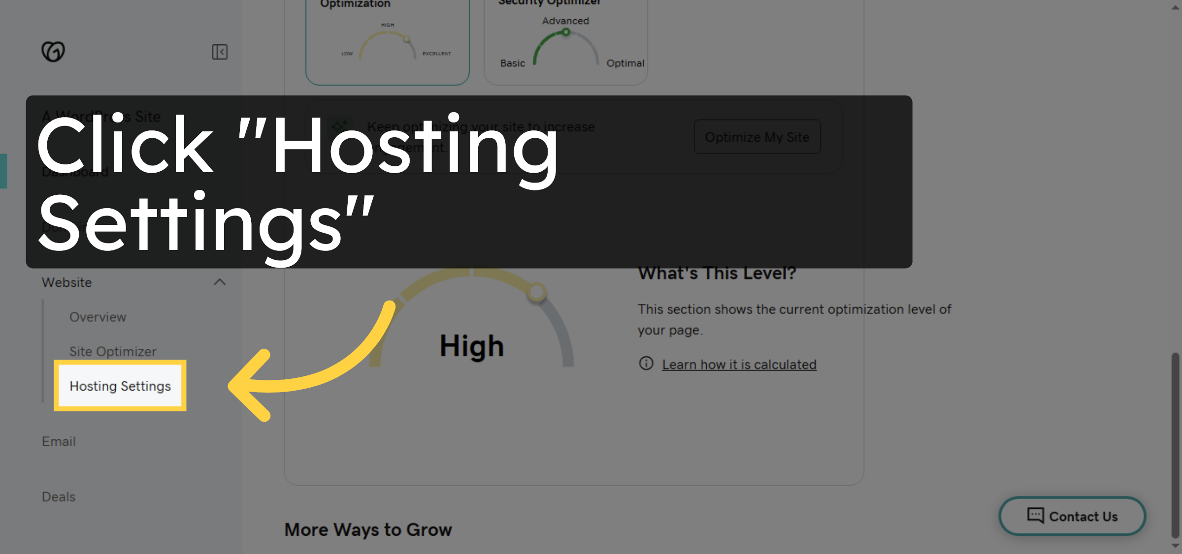 Open Hosting Settings