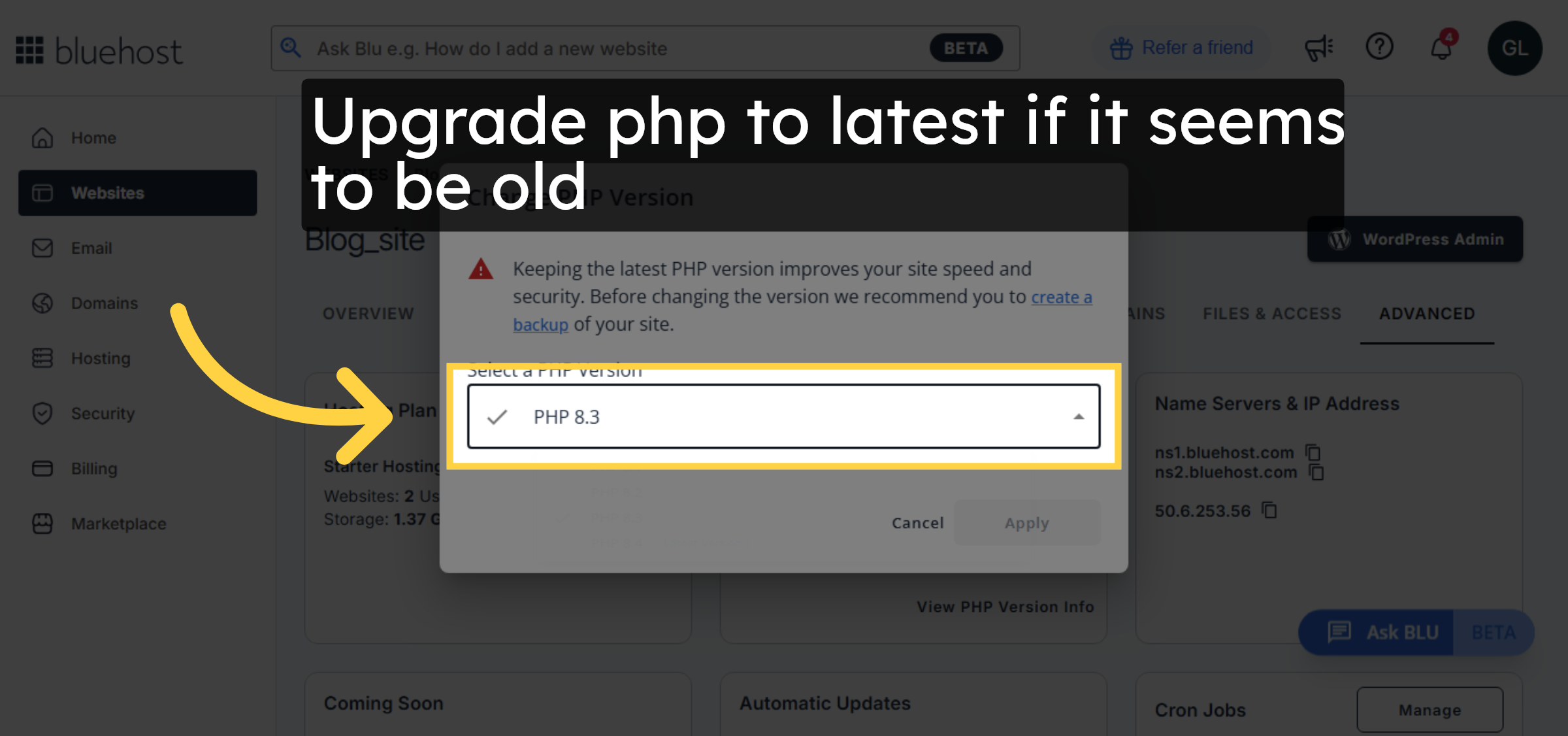 Choose PHP Version