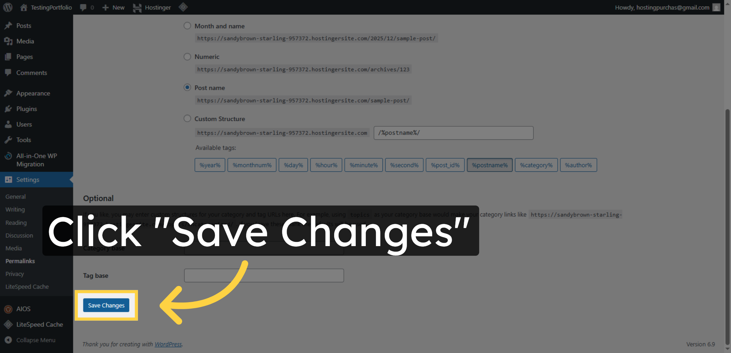 Save Permalink Changes