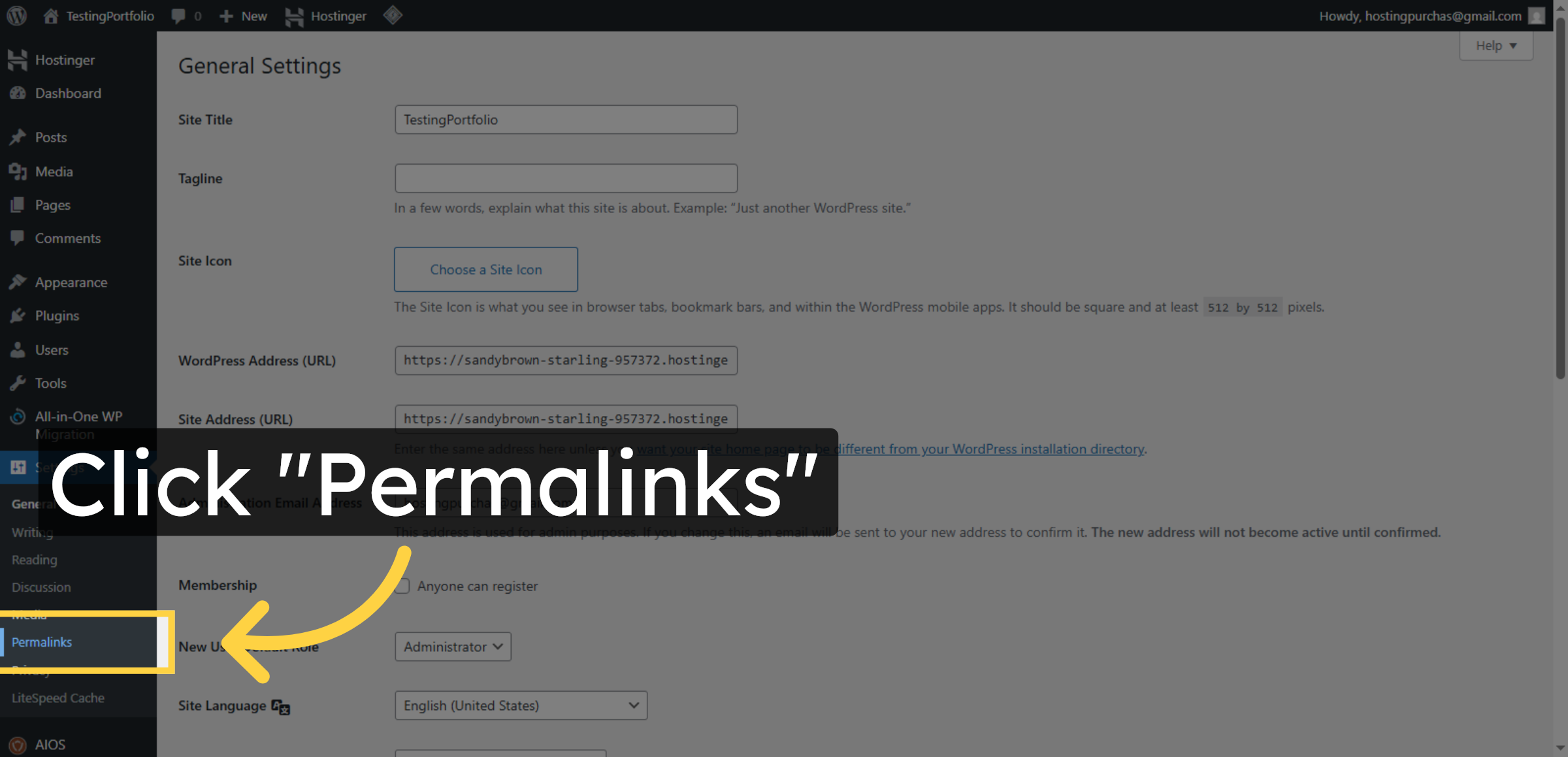 Access Permalink Settings