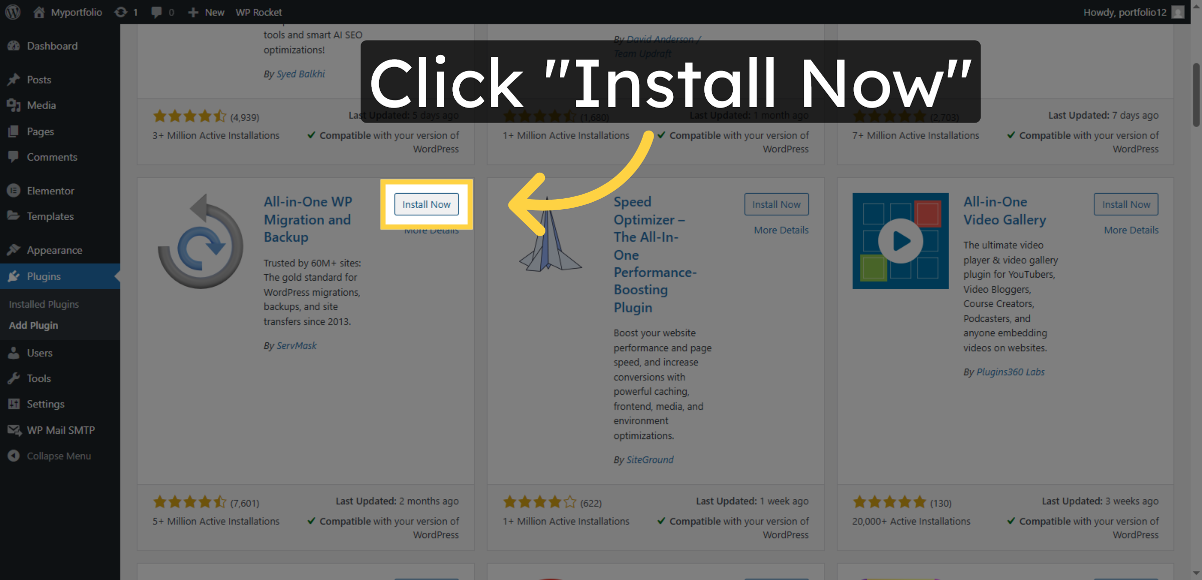 Install Backup Plugin
