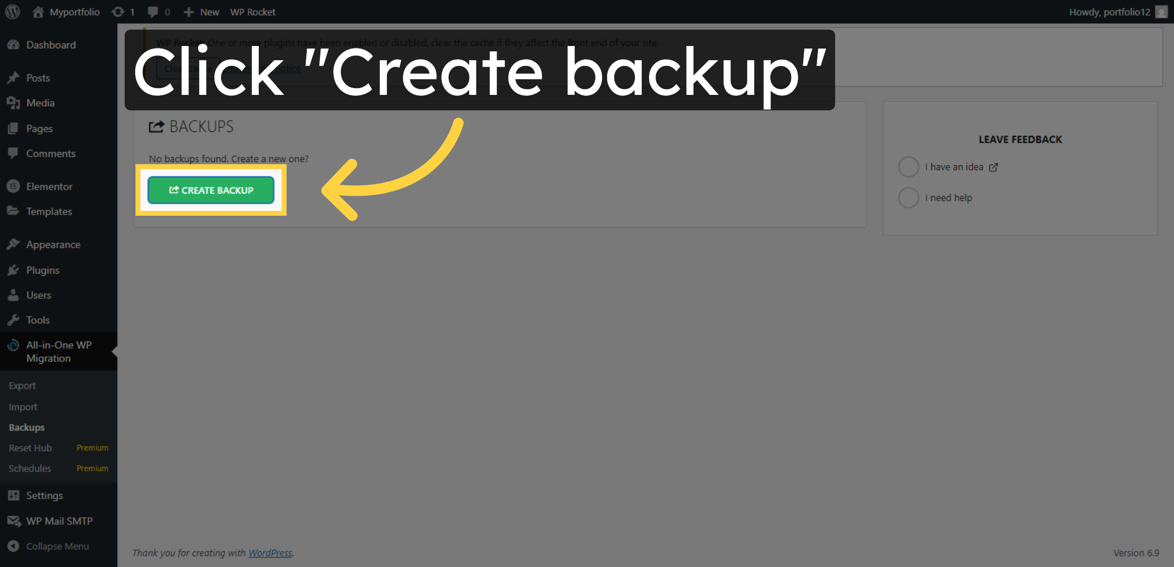 Create New Backup