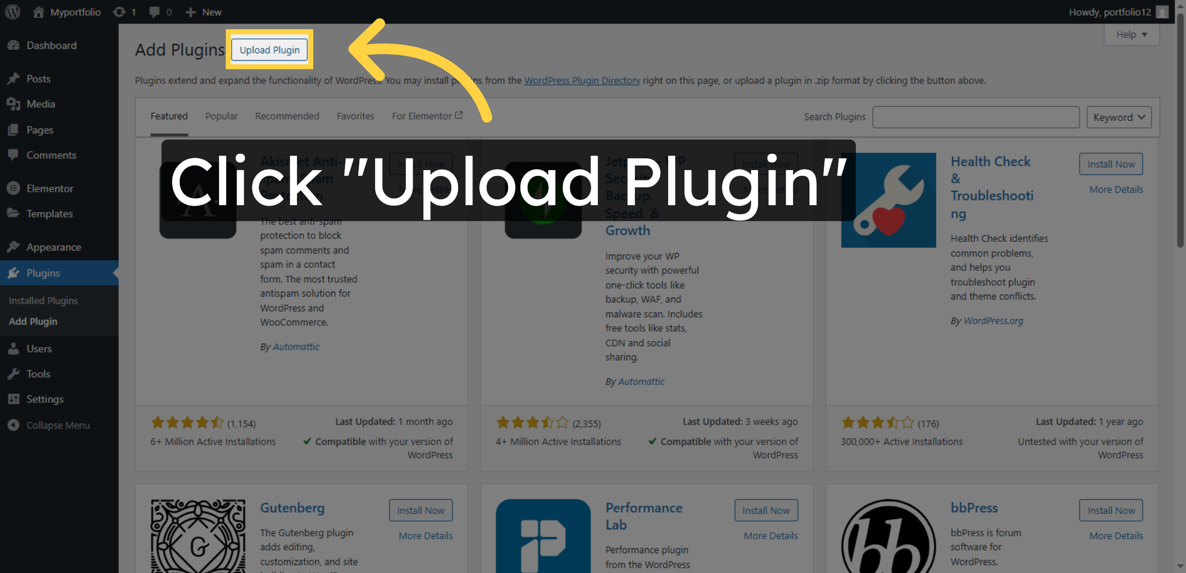 Select Upload Plugin