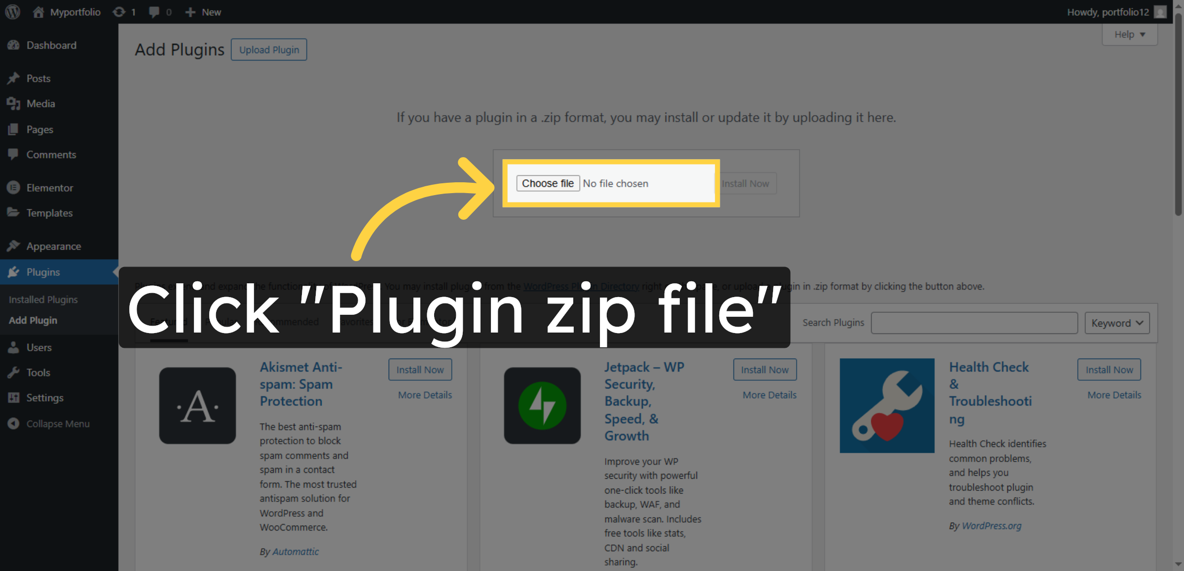 Choose Plugin Zip File