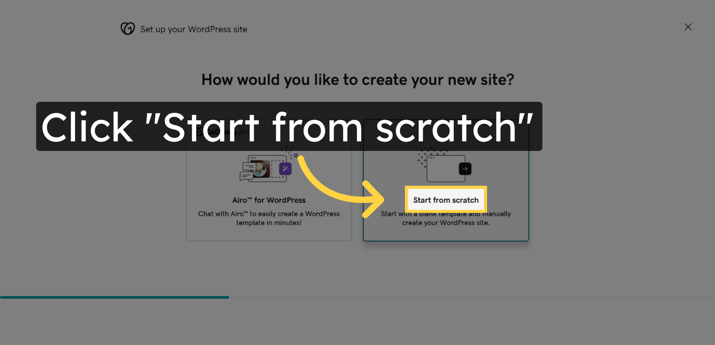 Choose Site Creation Method