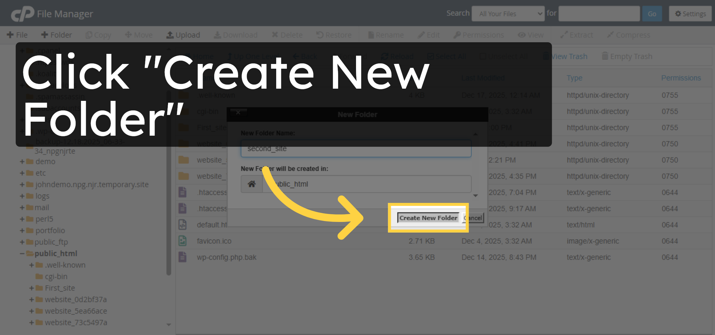 Confirm Folder Creation