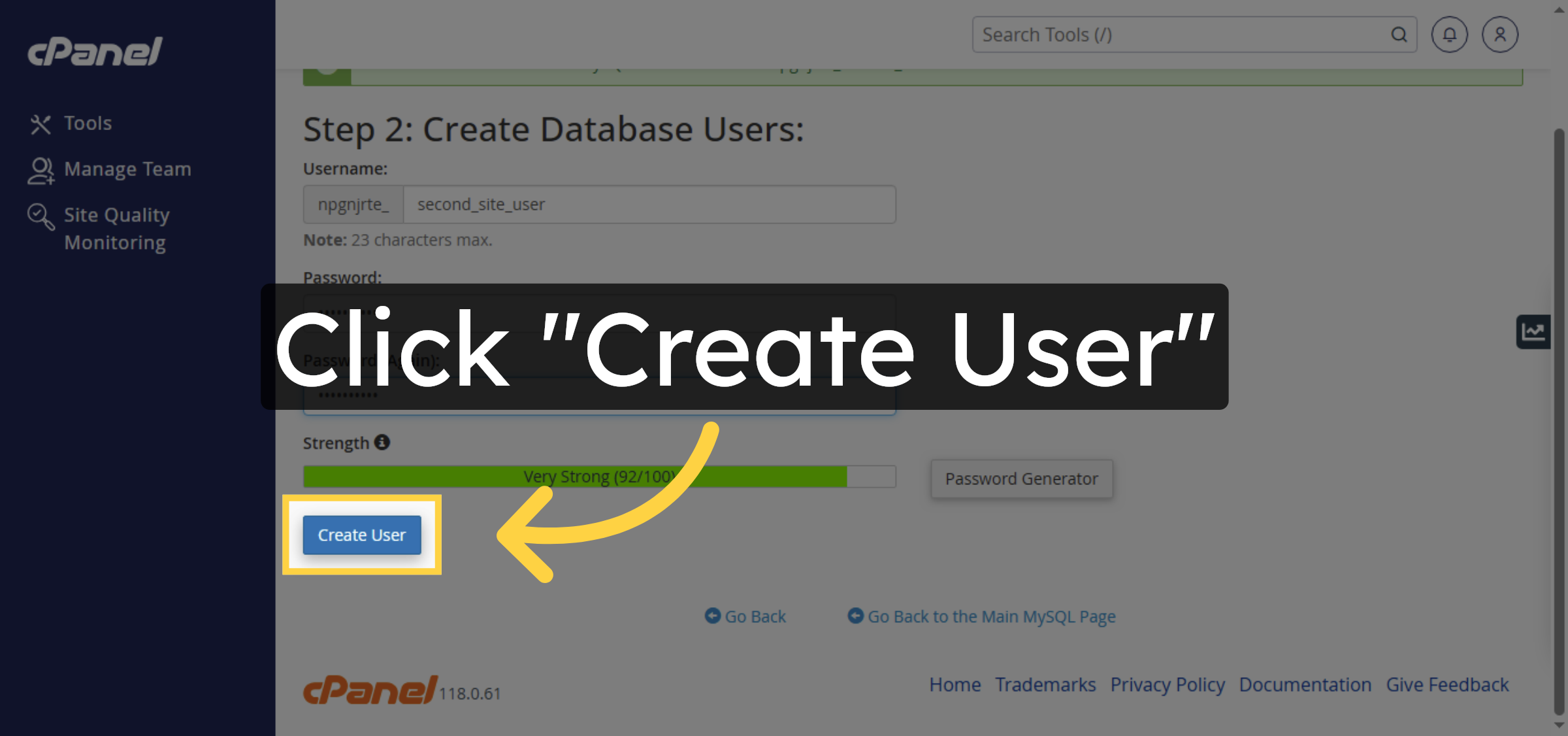Create Database User