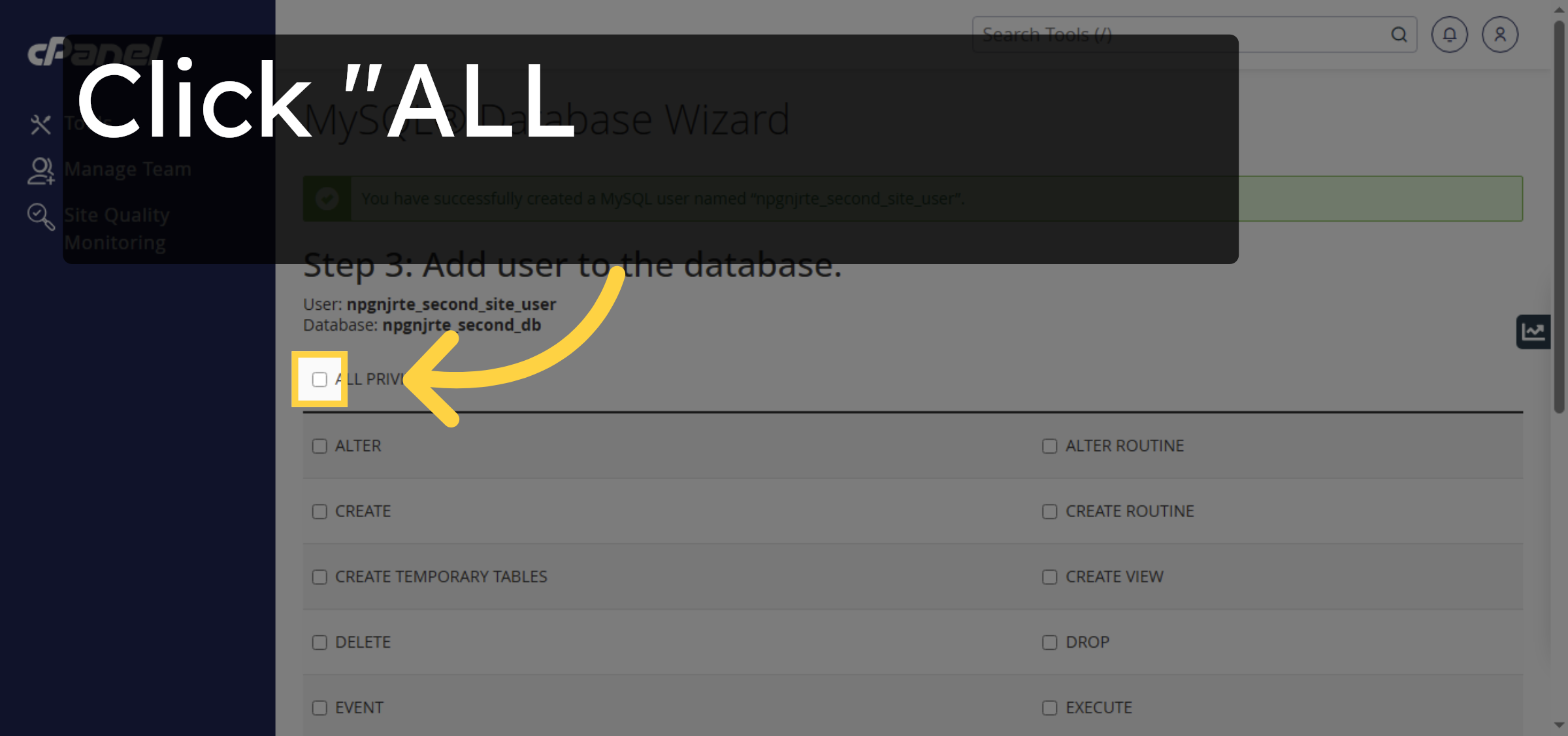 Grant All Privileges