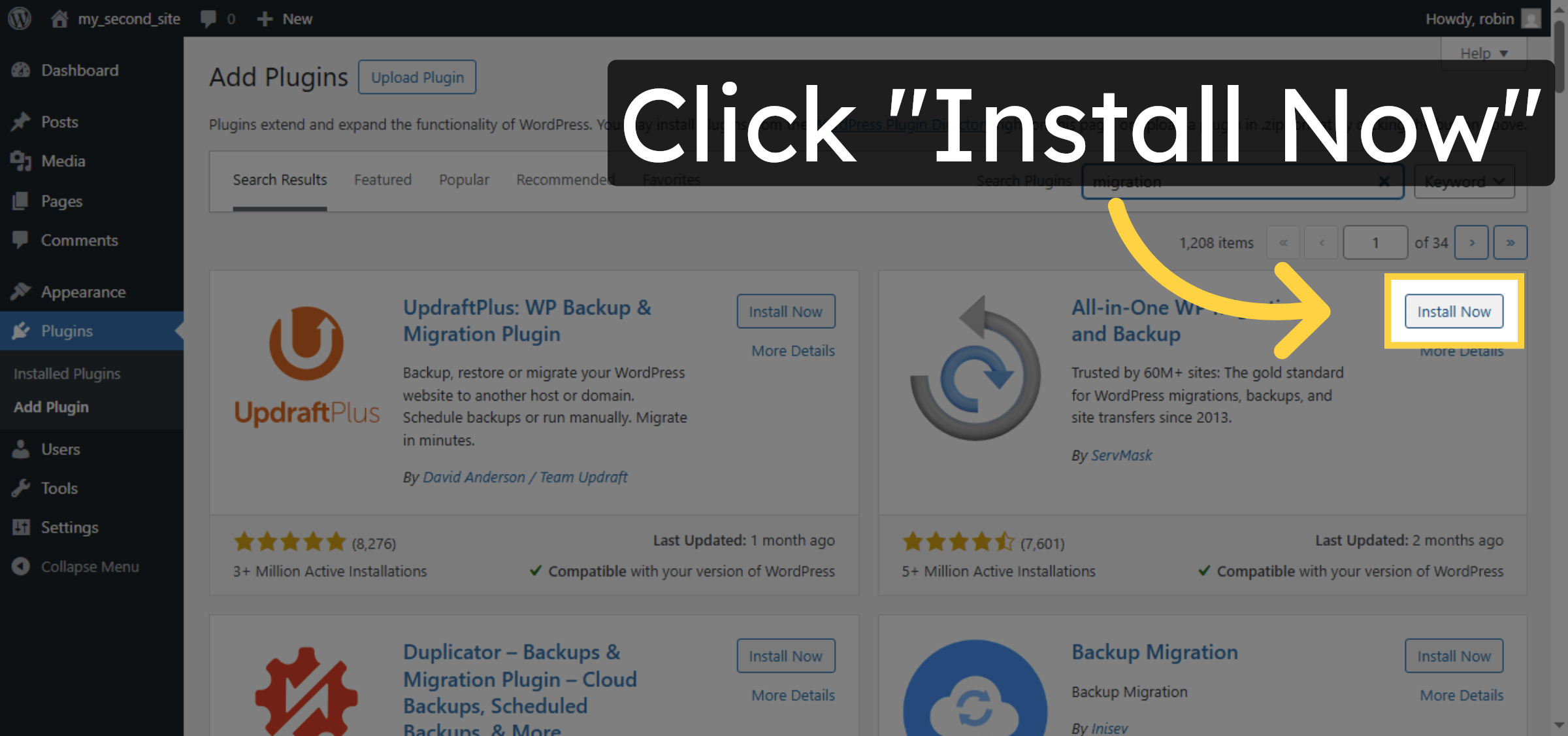 Install Migration Plugin