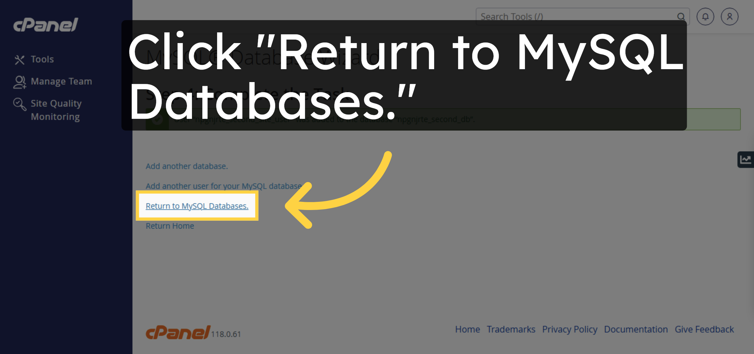 Return to Database List