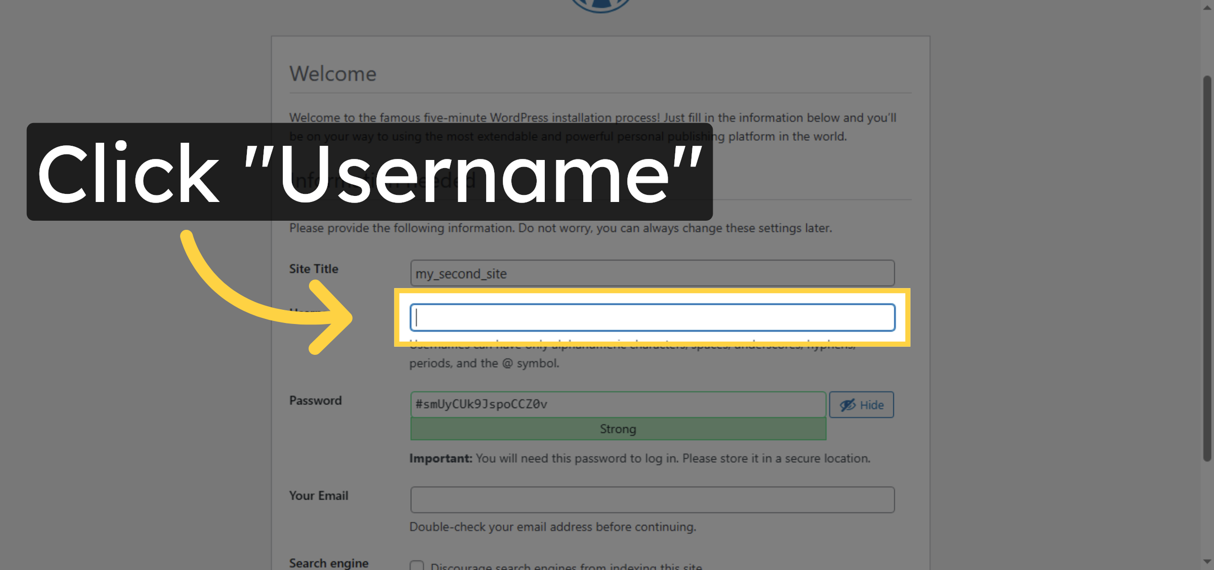 Select Username Field