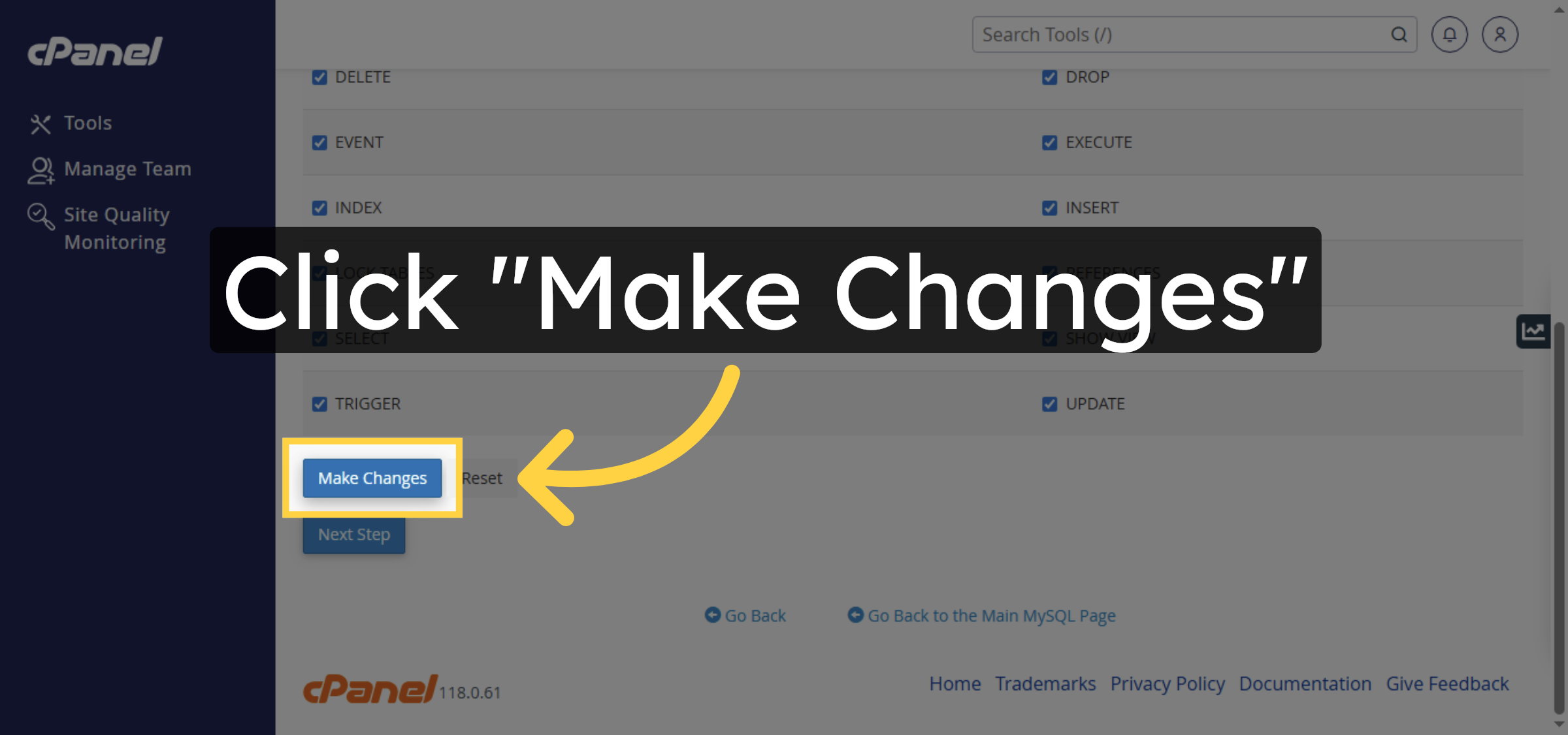 Apply Privilege Changes