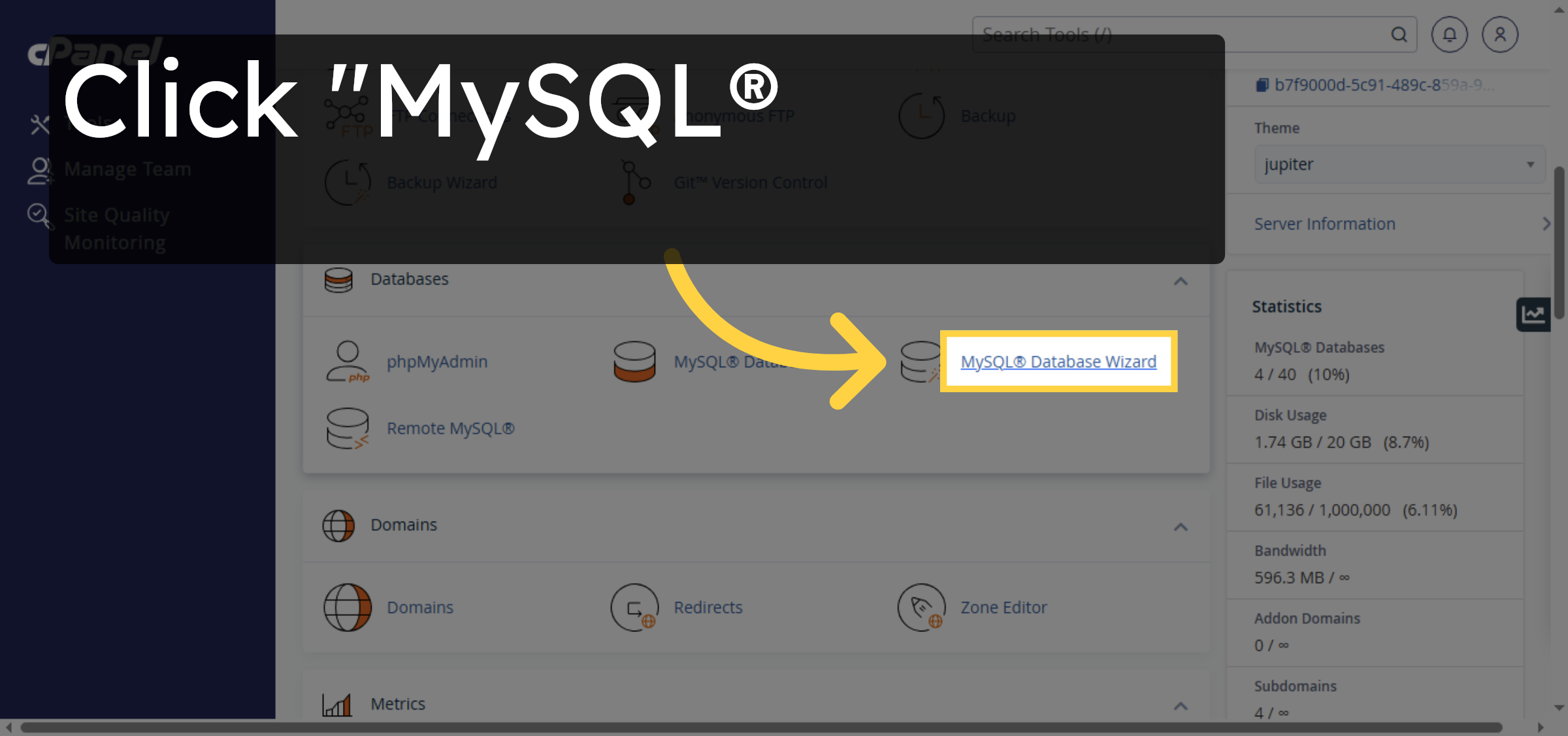 Open MySQL Database Wizard
