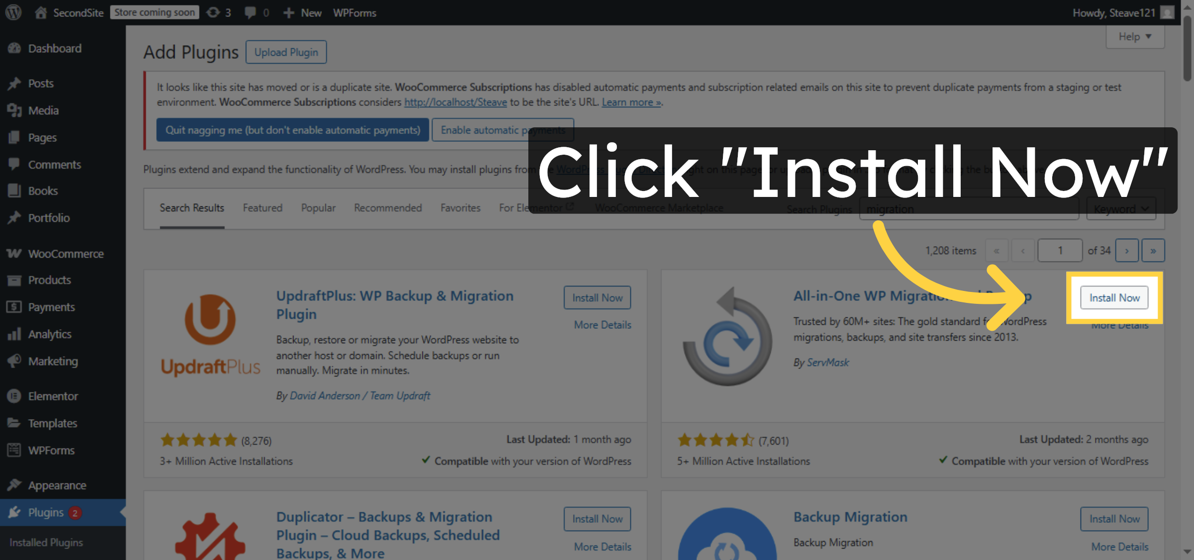 Install Migration Plugin