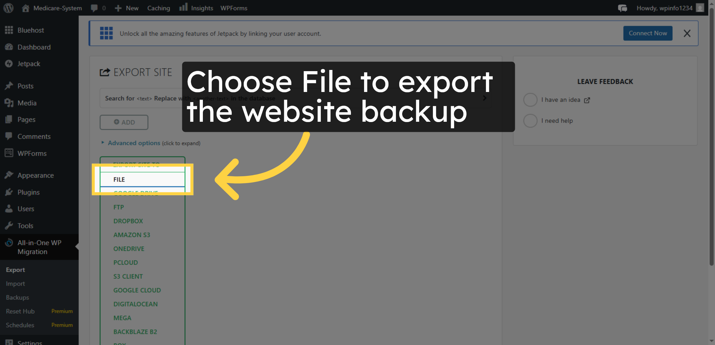 Choose Export File