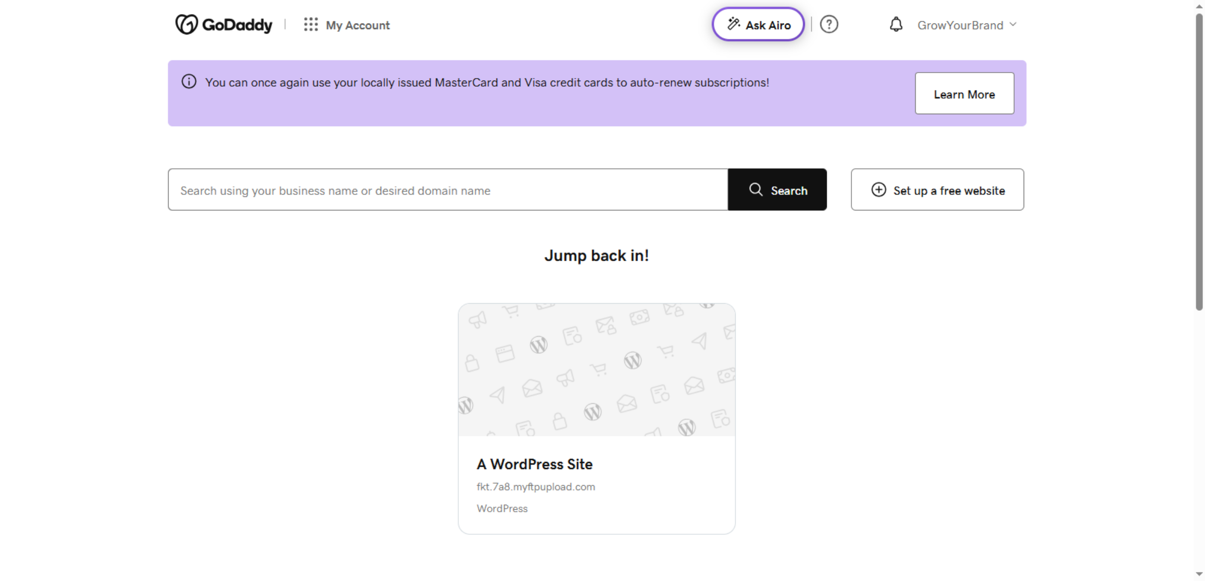 Access GoDaddy Account
