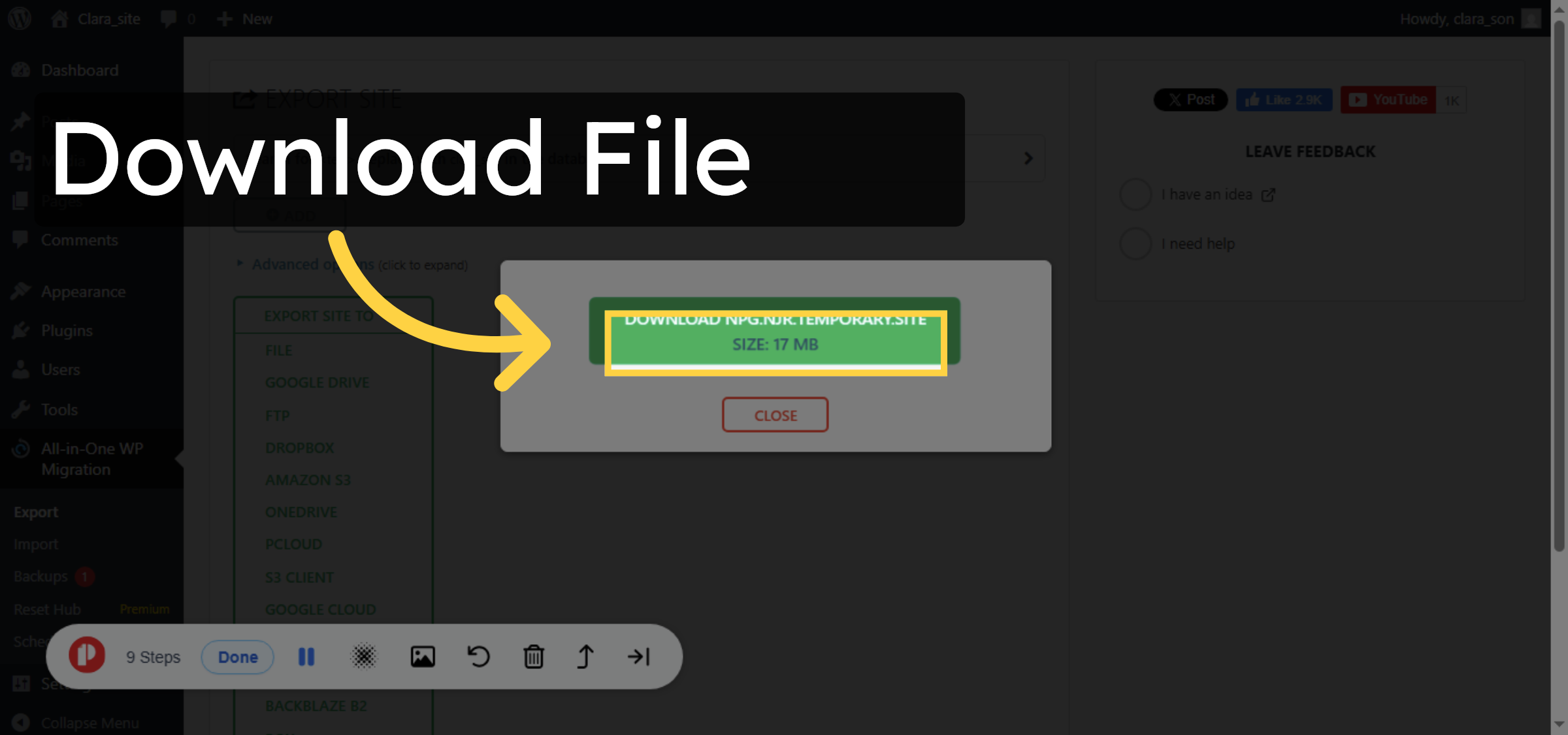 Download Exported File