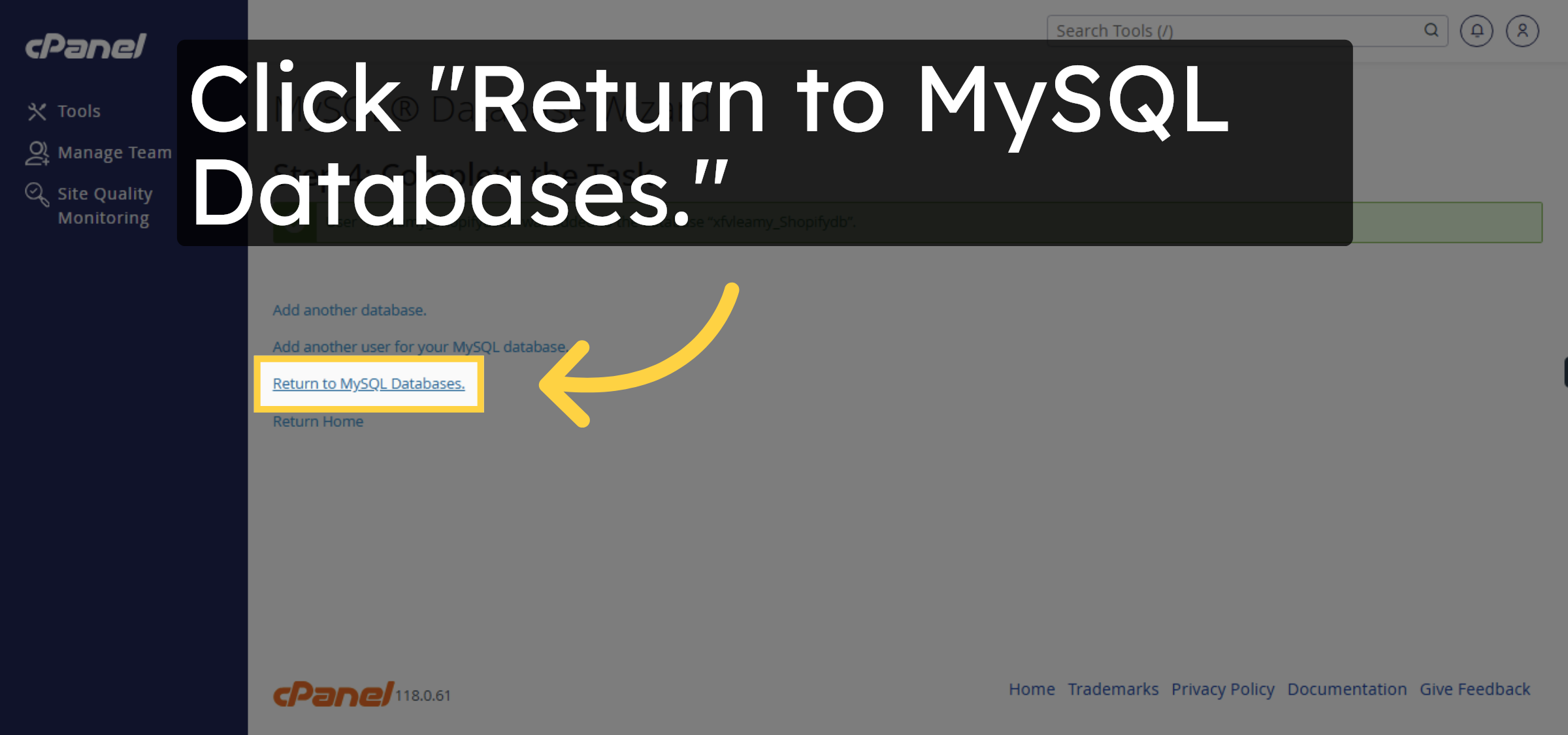 Return To Database List