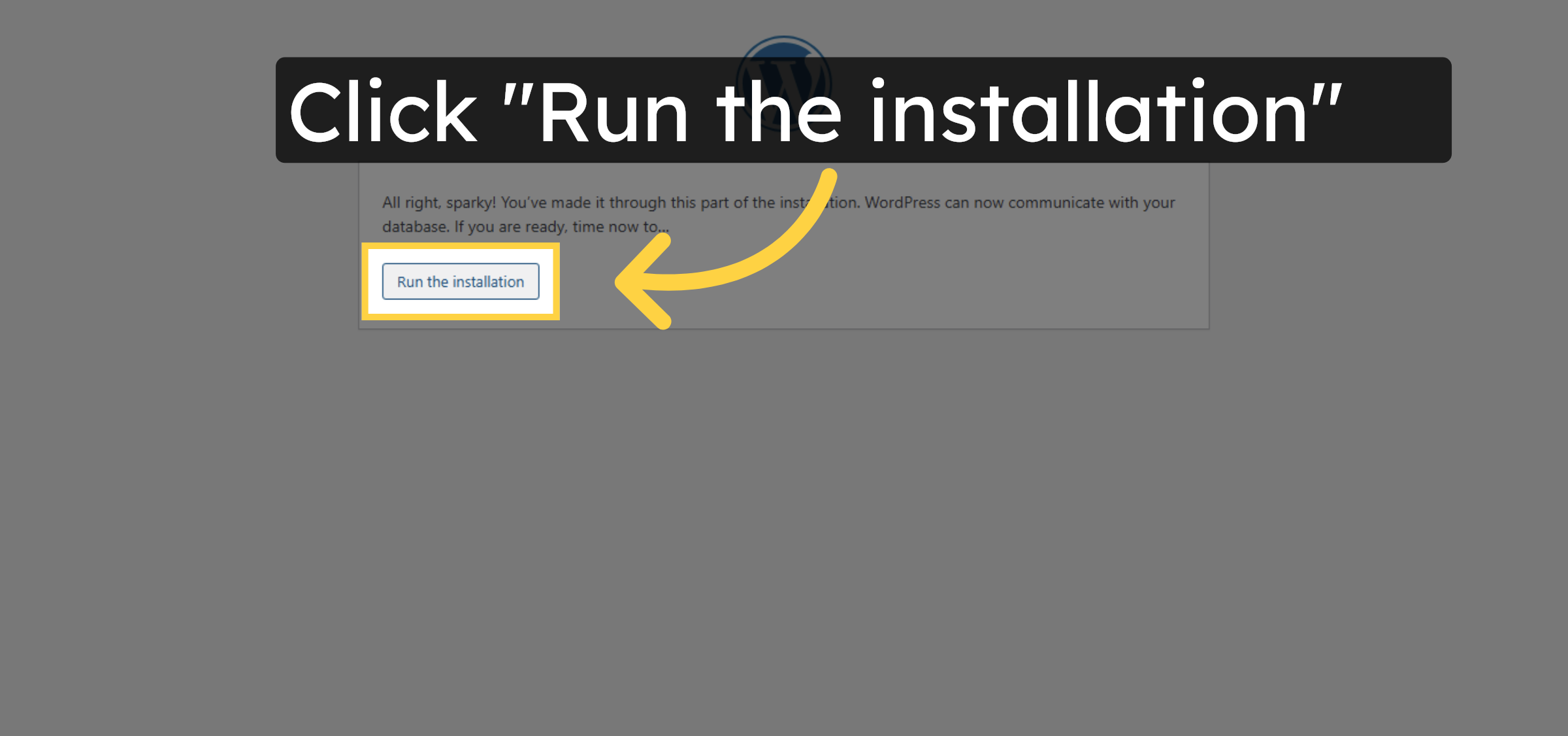 Run WordPress Installation