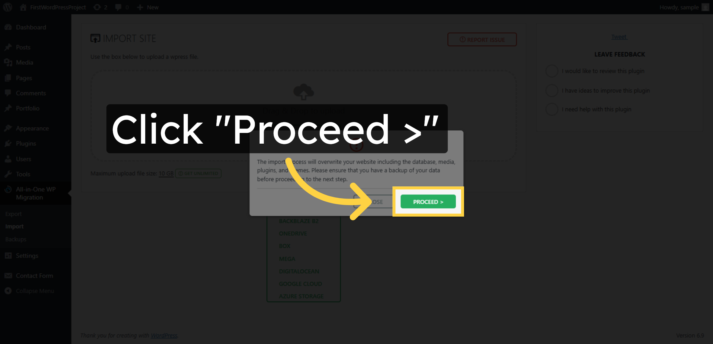 Click Proceed Button