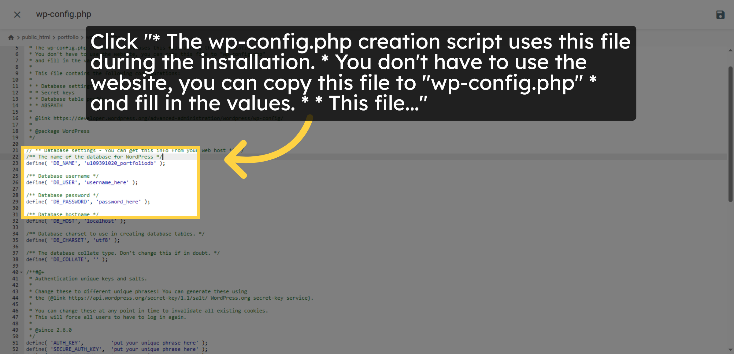 Review Configuration File Details