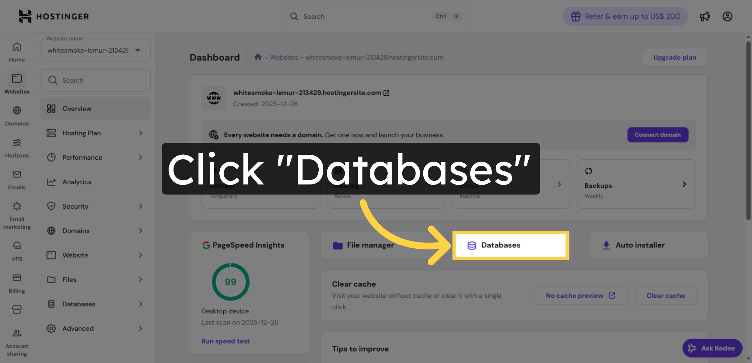 Access Databases Menu