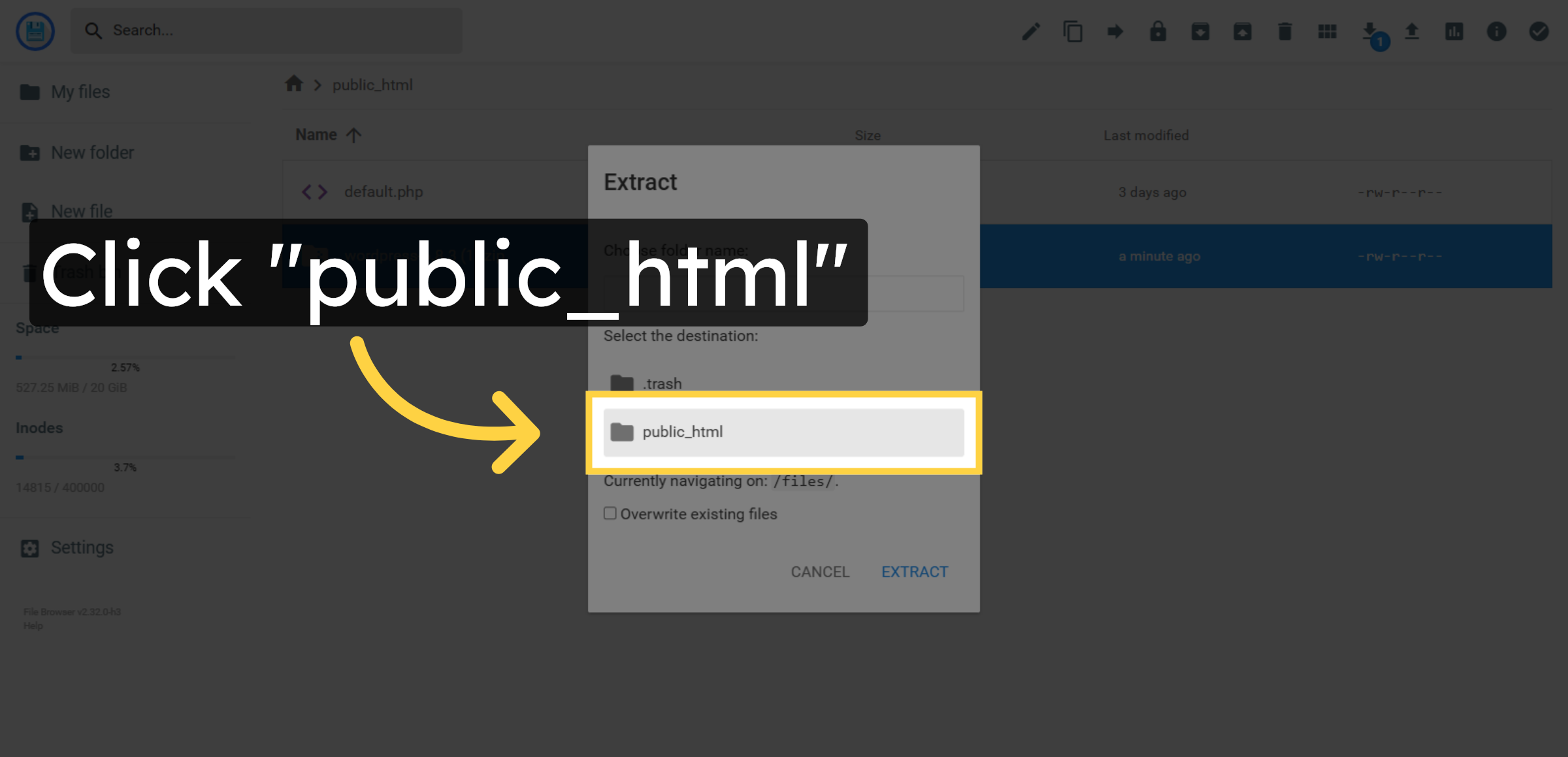 Return to Public HTML Folder