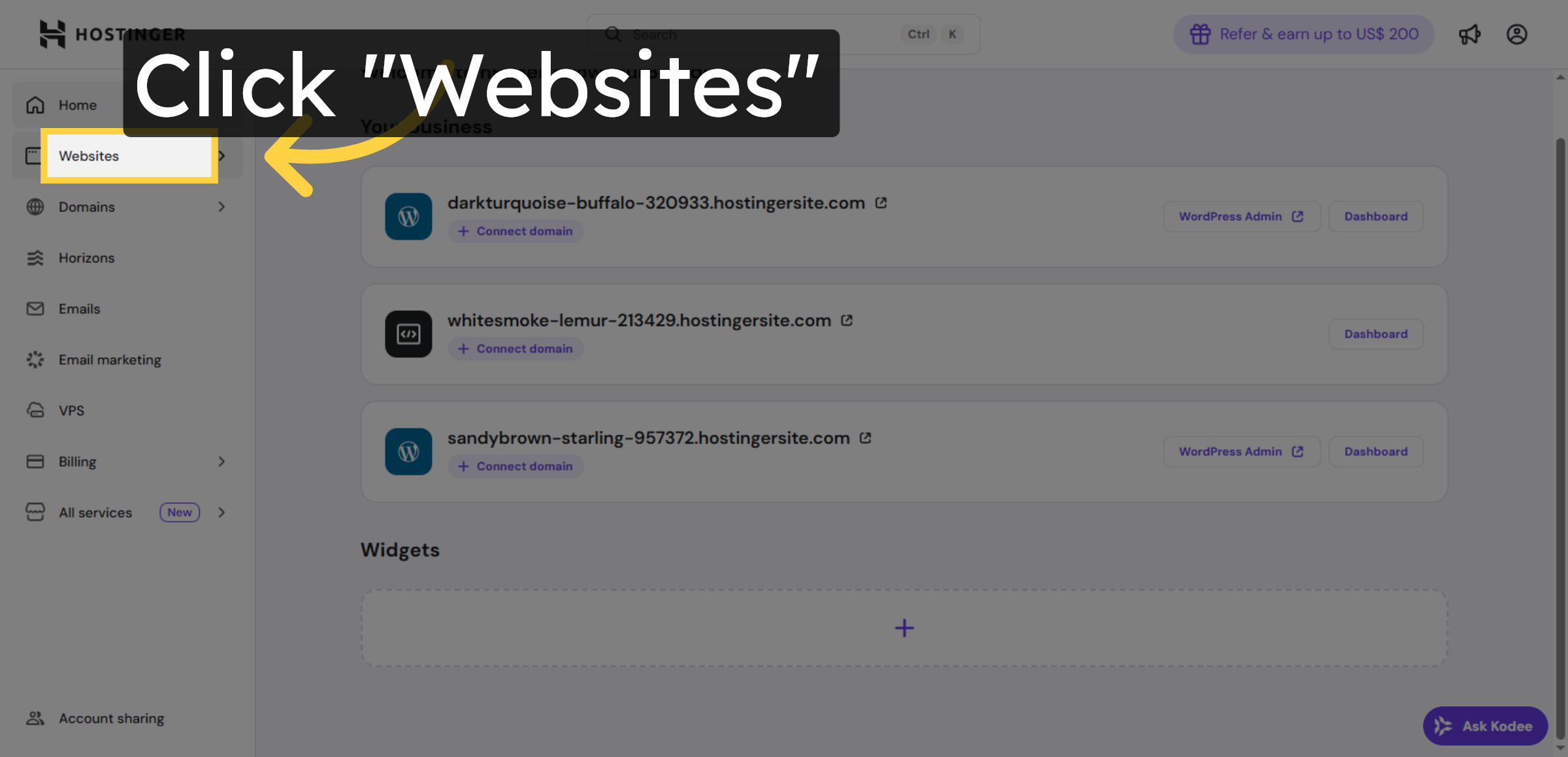 Return to Websites Section