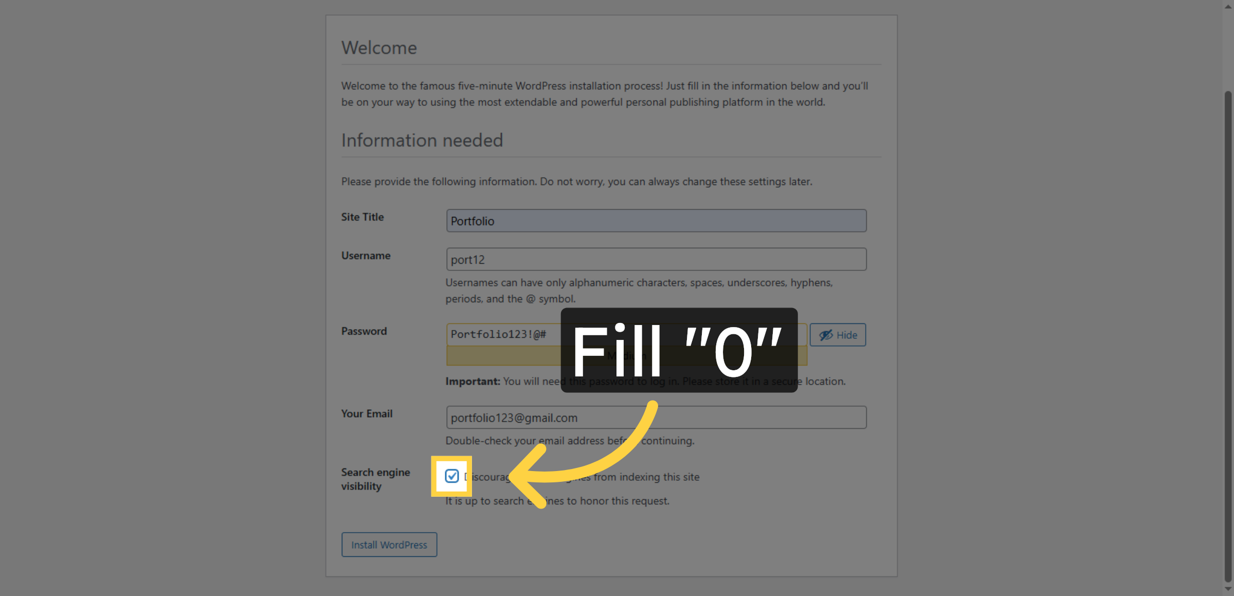 Enter Zero to Disable