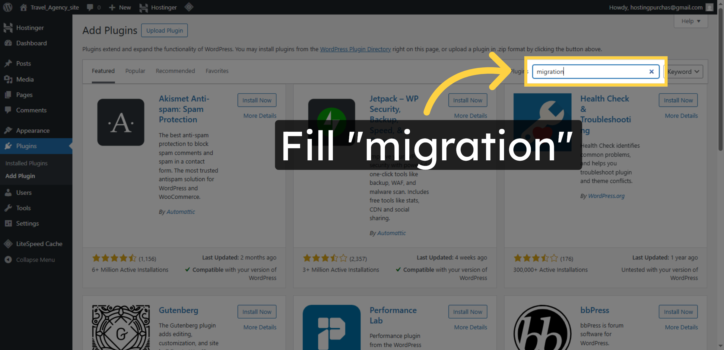 Enter Migration in Search