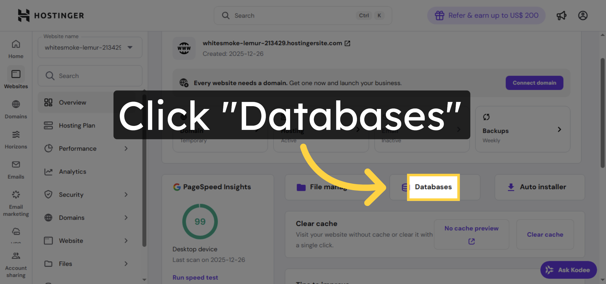 Access Databases Menu